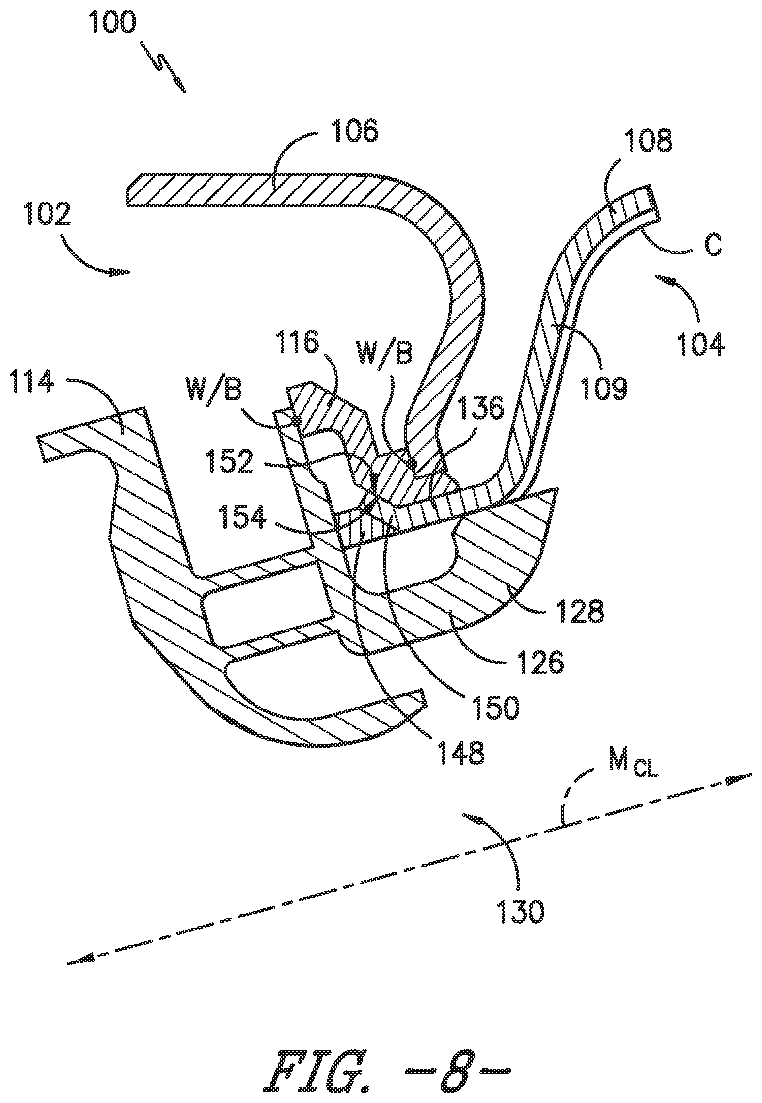 Patent US12092329 Figure 7 – CMC combustor deflector