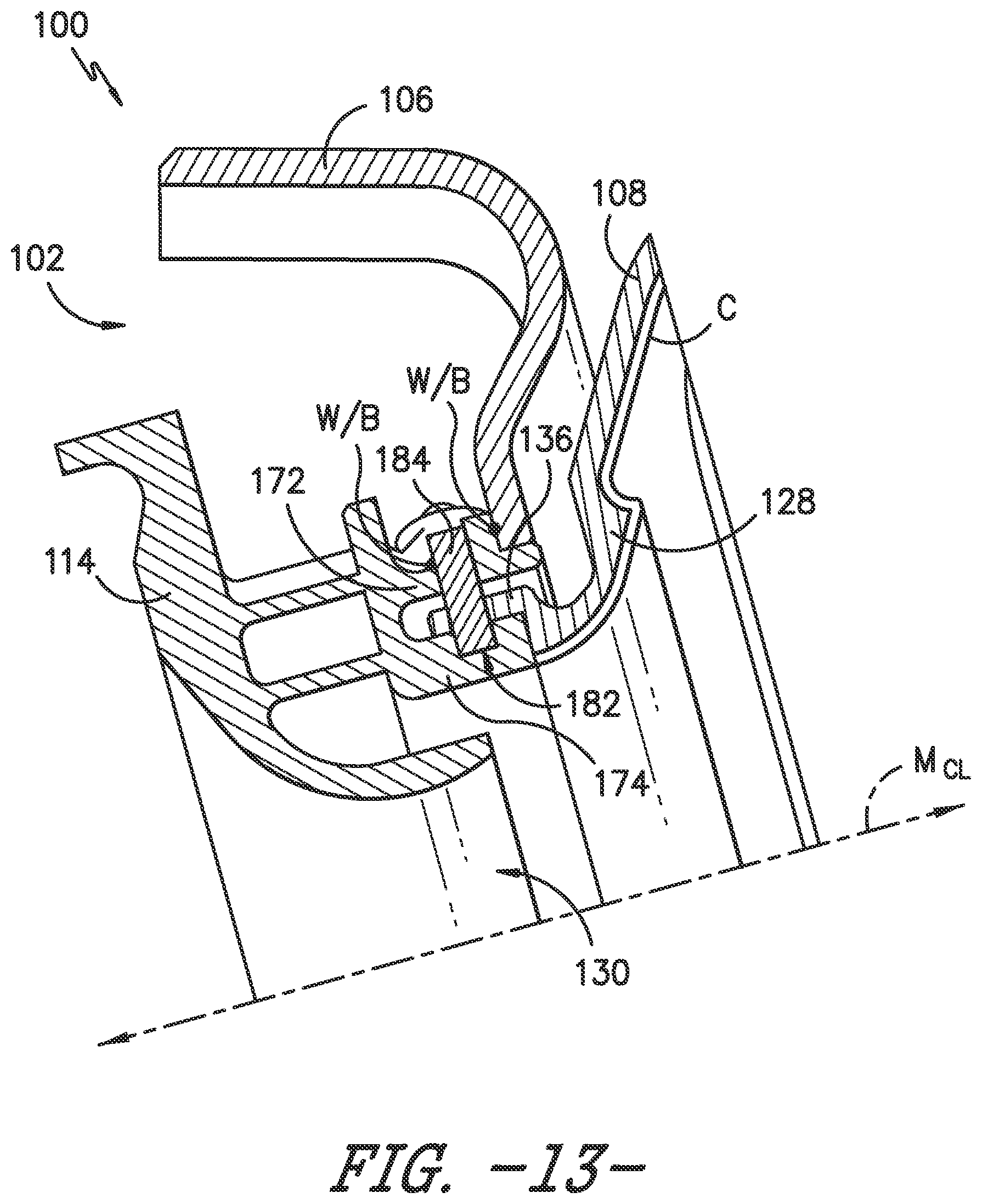Patent US12092329 Figure 12 – CMC combustor deflector