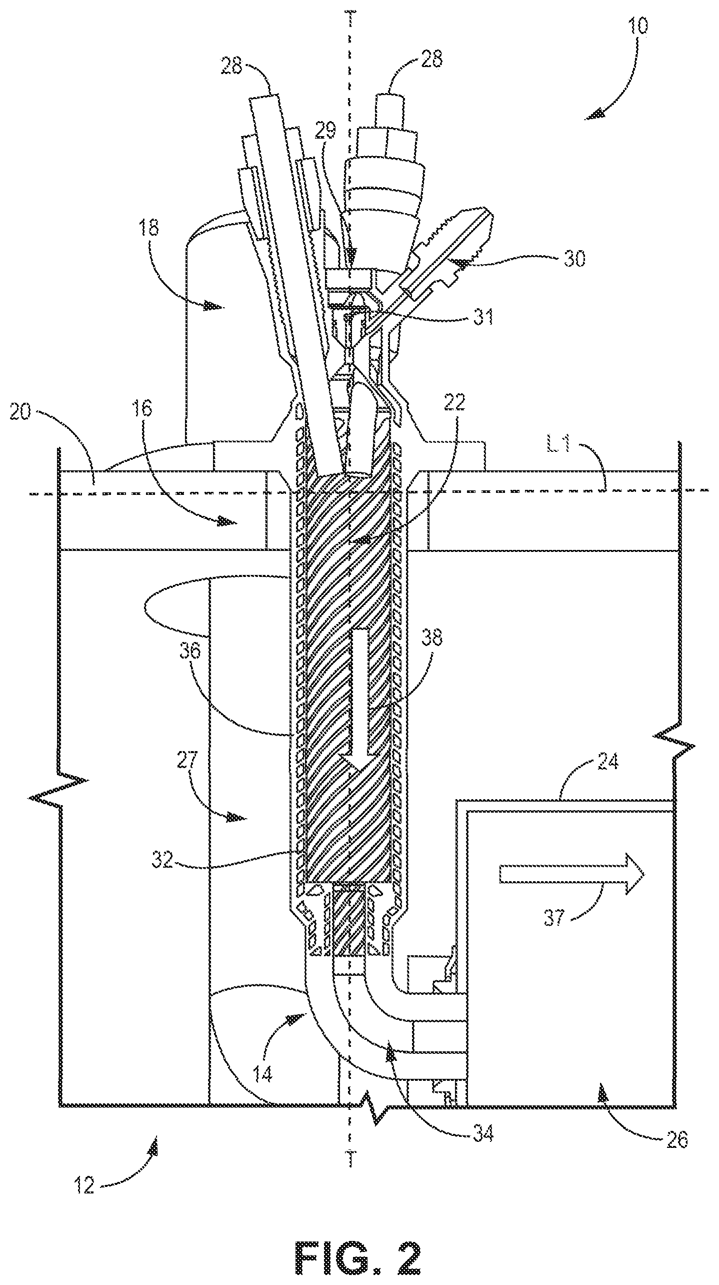 Patent US12092333 Figure 2 – Radially oriented internally mounted continuous ignition device