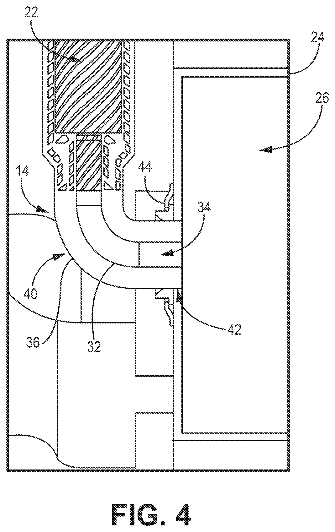 Patent US12092333 Figure 4 – Radially oriented internally mounted continuous ignition device