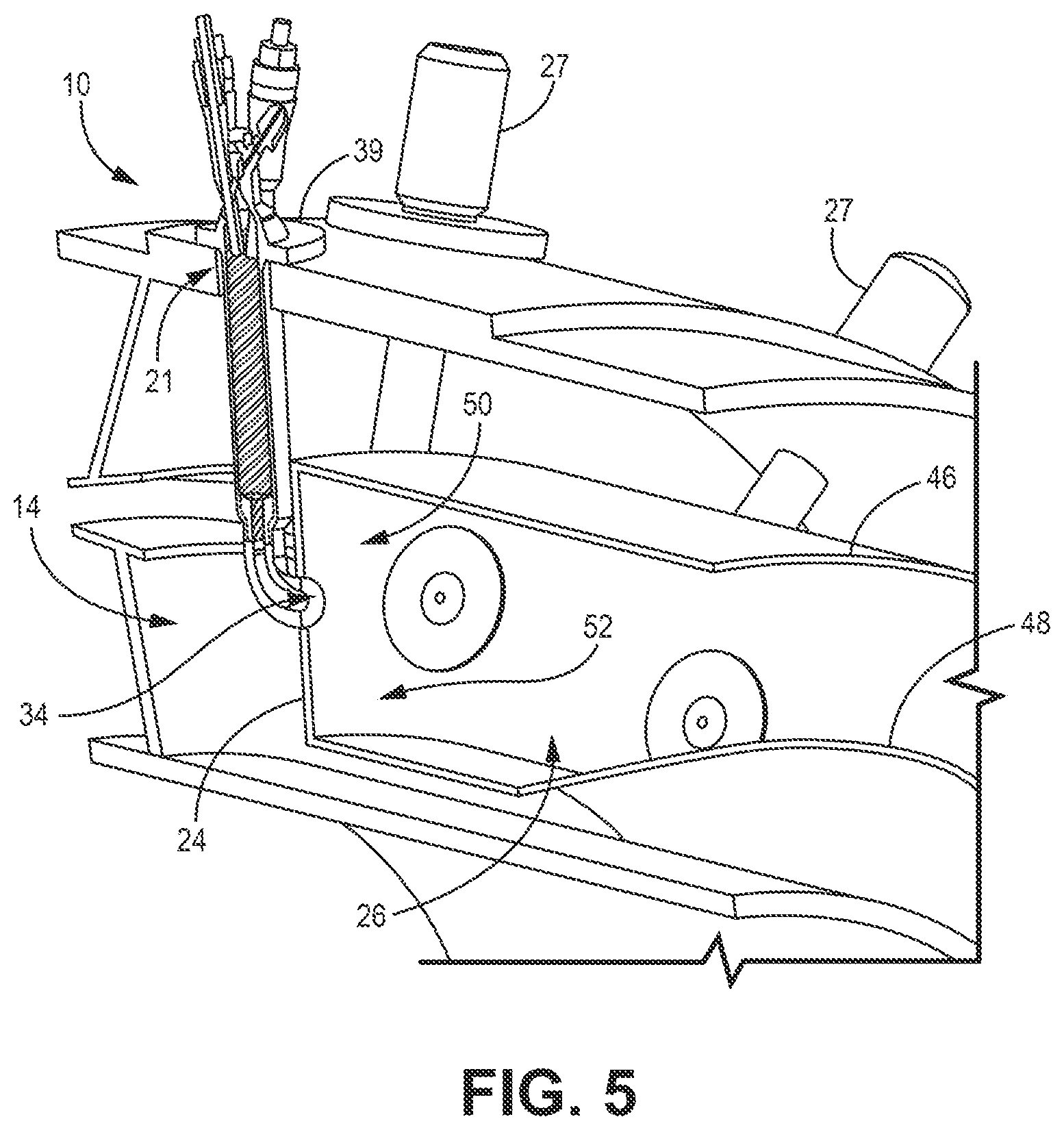 Patent US12092333 Figure 5 – Radially oriented internally mounted continuous ignition device