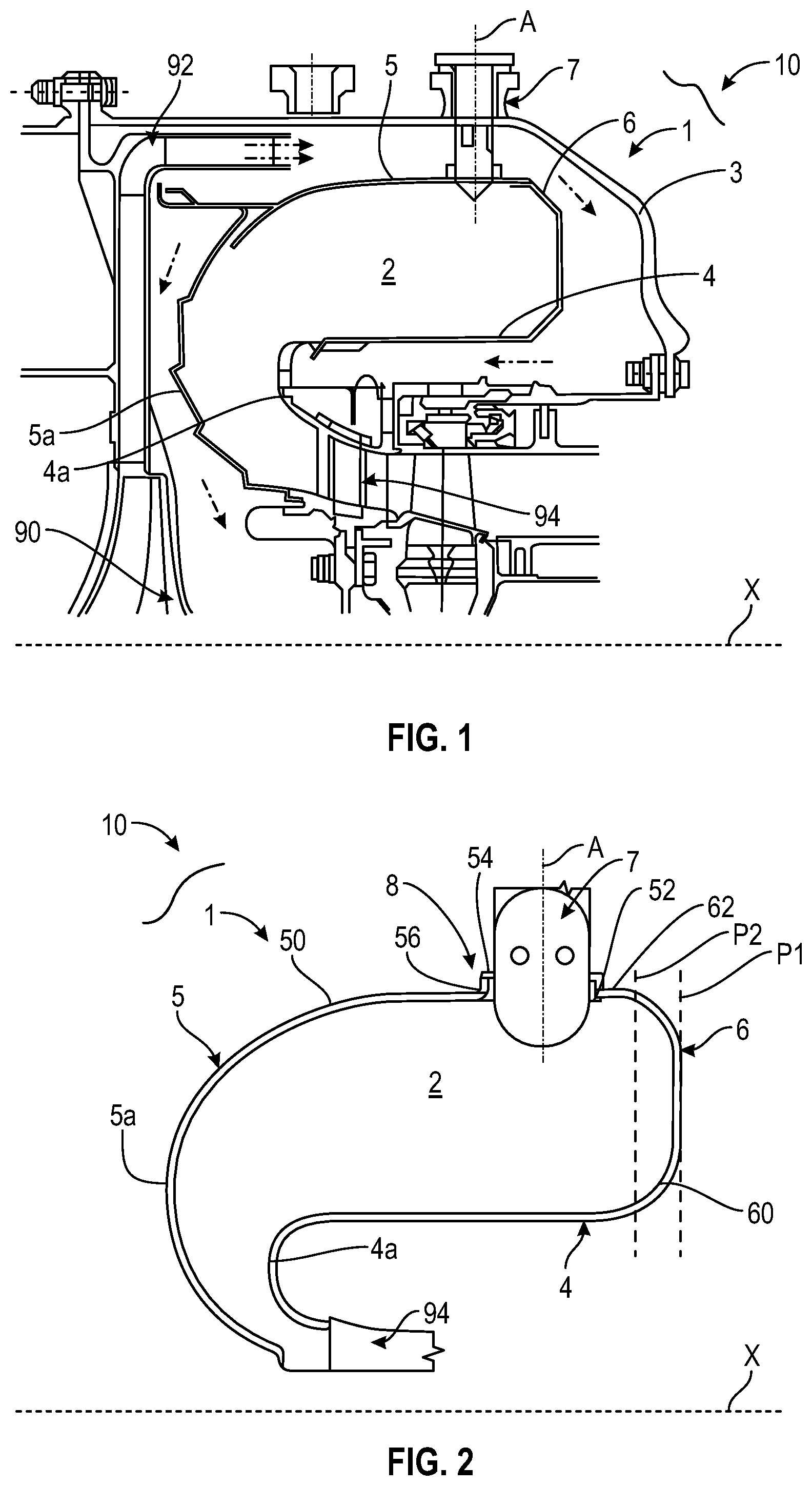 Patent US12092335 Figure 1 – Combustion module for a turbomachine
