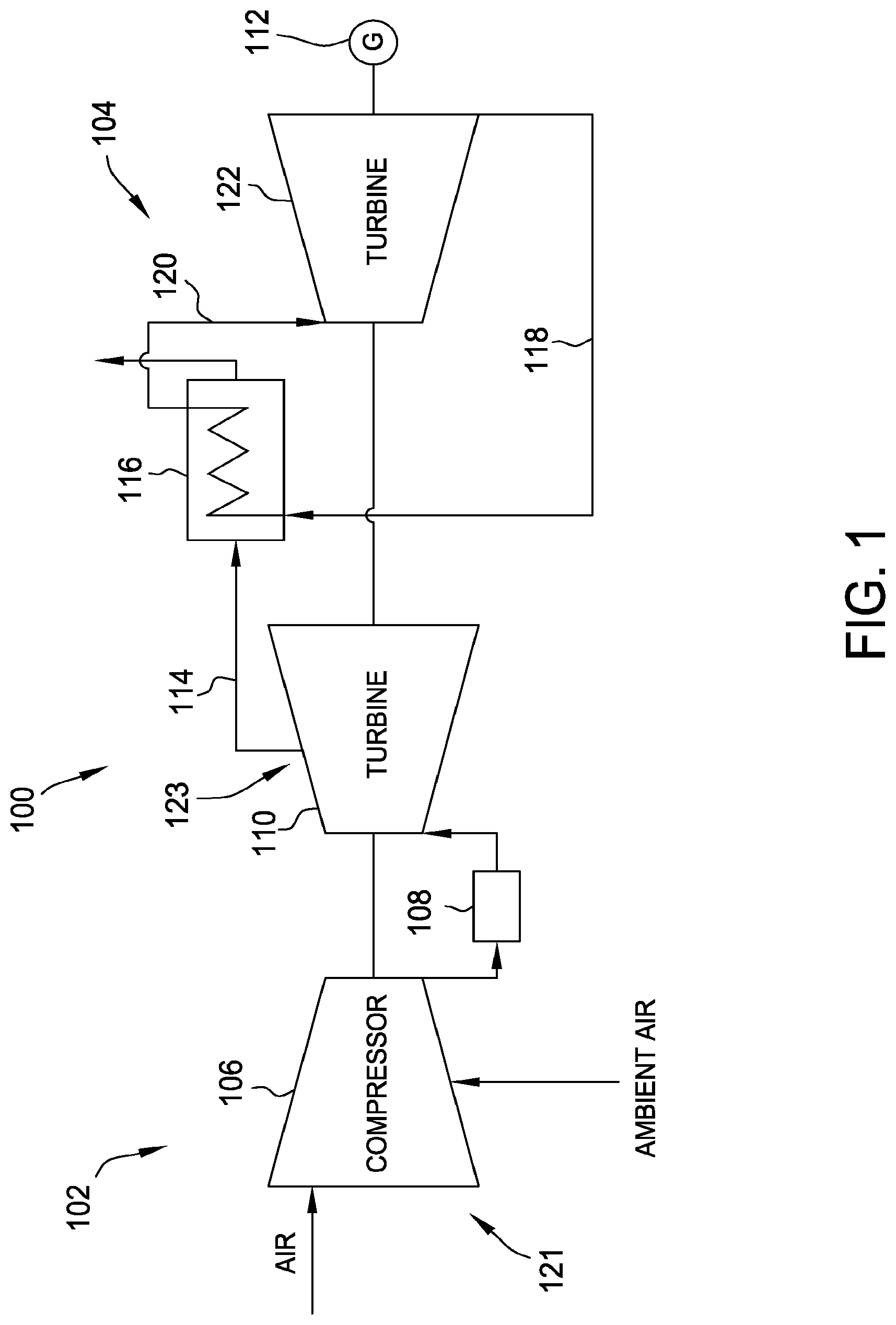 Patent US12092336 Figure 1 – Turbine engine assembly including a rotating detonation combustor