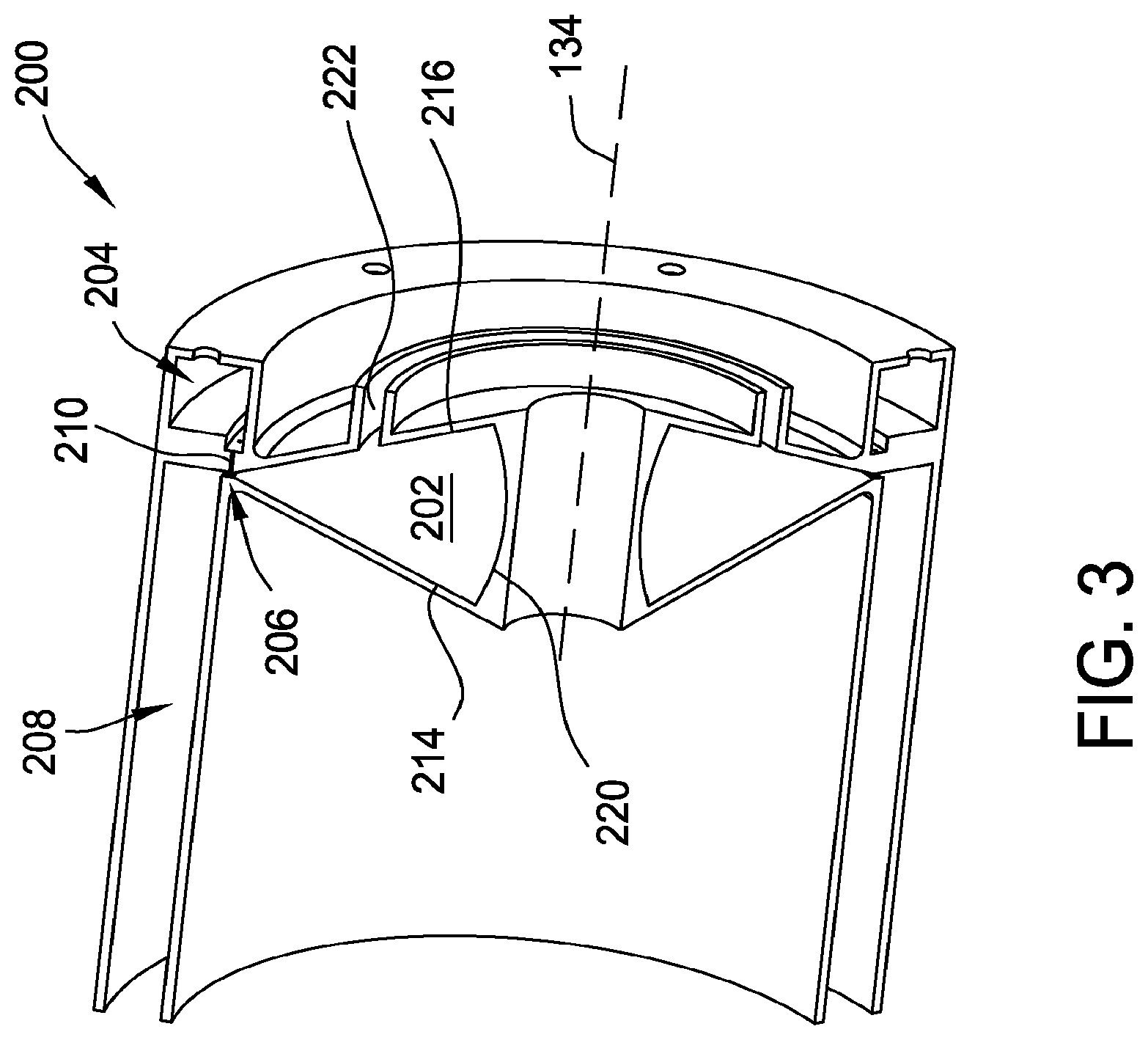 Patent US12092336 Figure 3 – Turbine engine assembly including a rotating detonation combustor