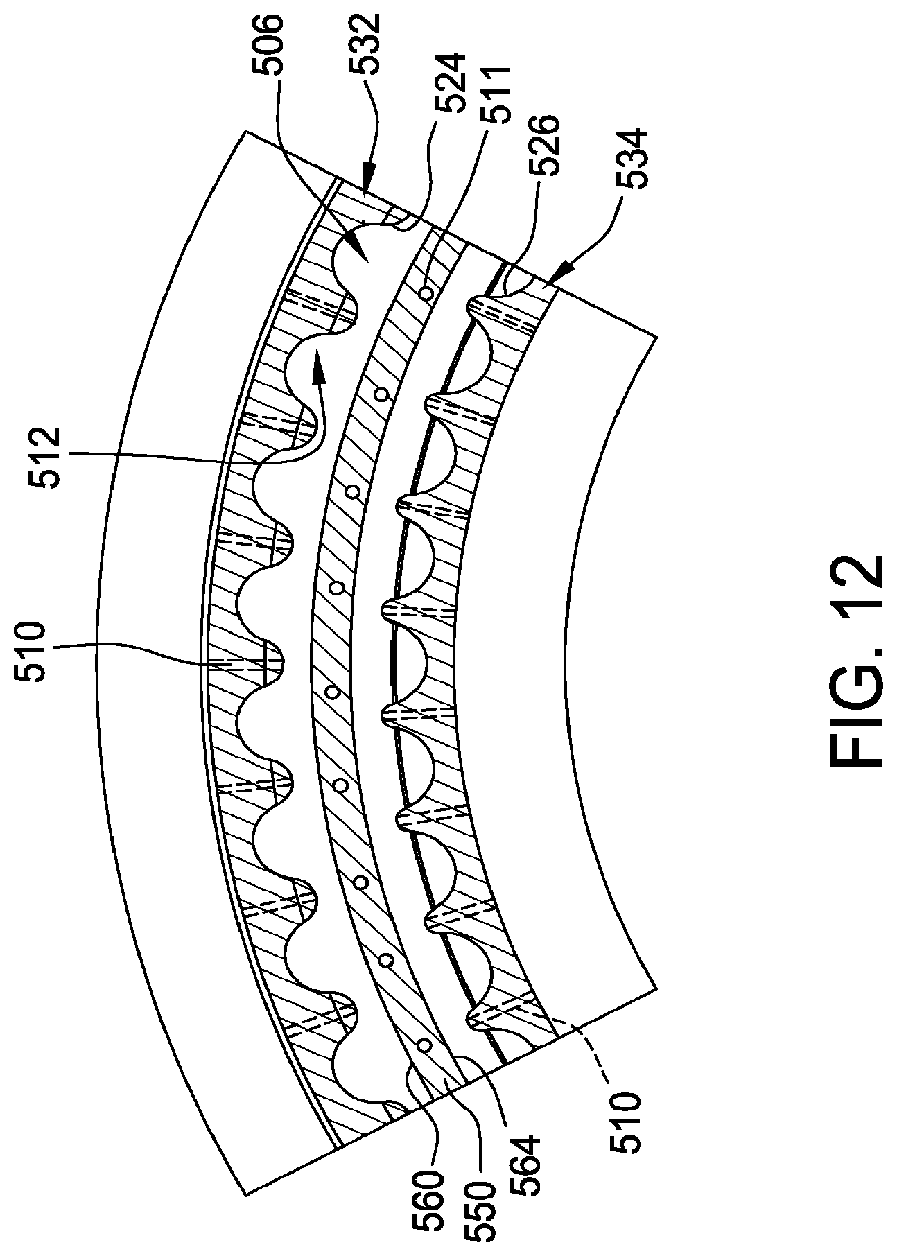 Patent US12092336 Figure 12 – Turbine engine assembly including a rotating detonation combustor