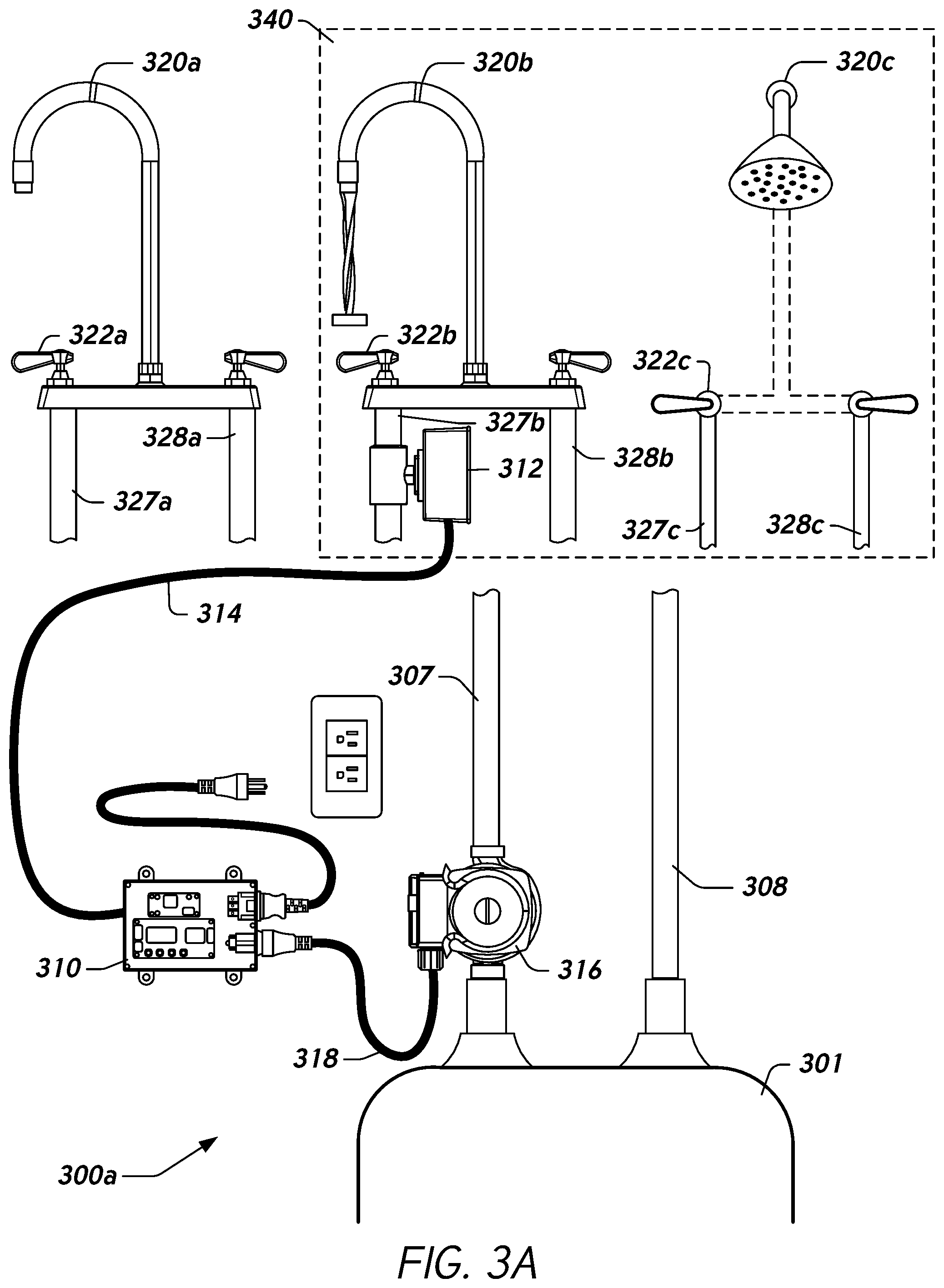 Patent US12092344 Figure 5 – Controlling hot water recirculation