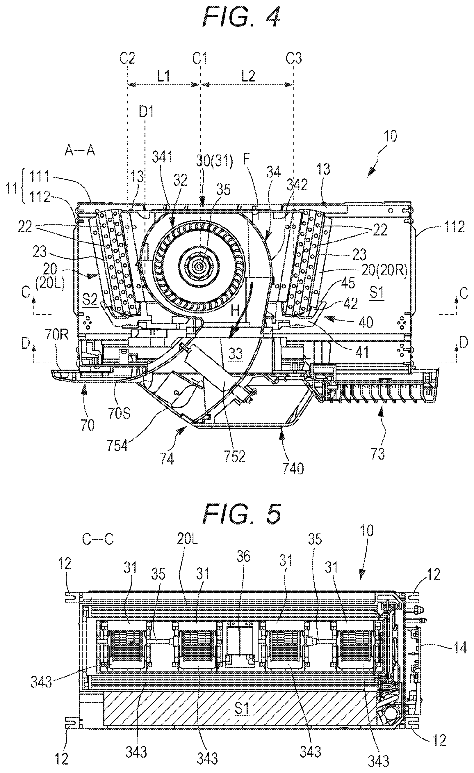 Patent US12092346 Figure 4 – Ceiling-embedded air conditioner