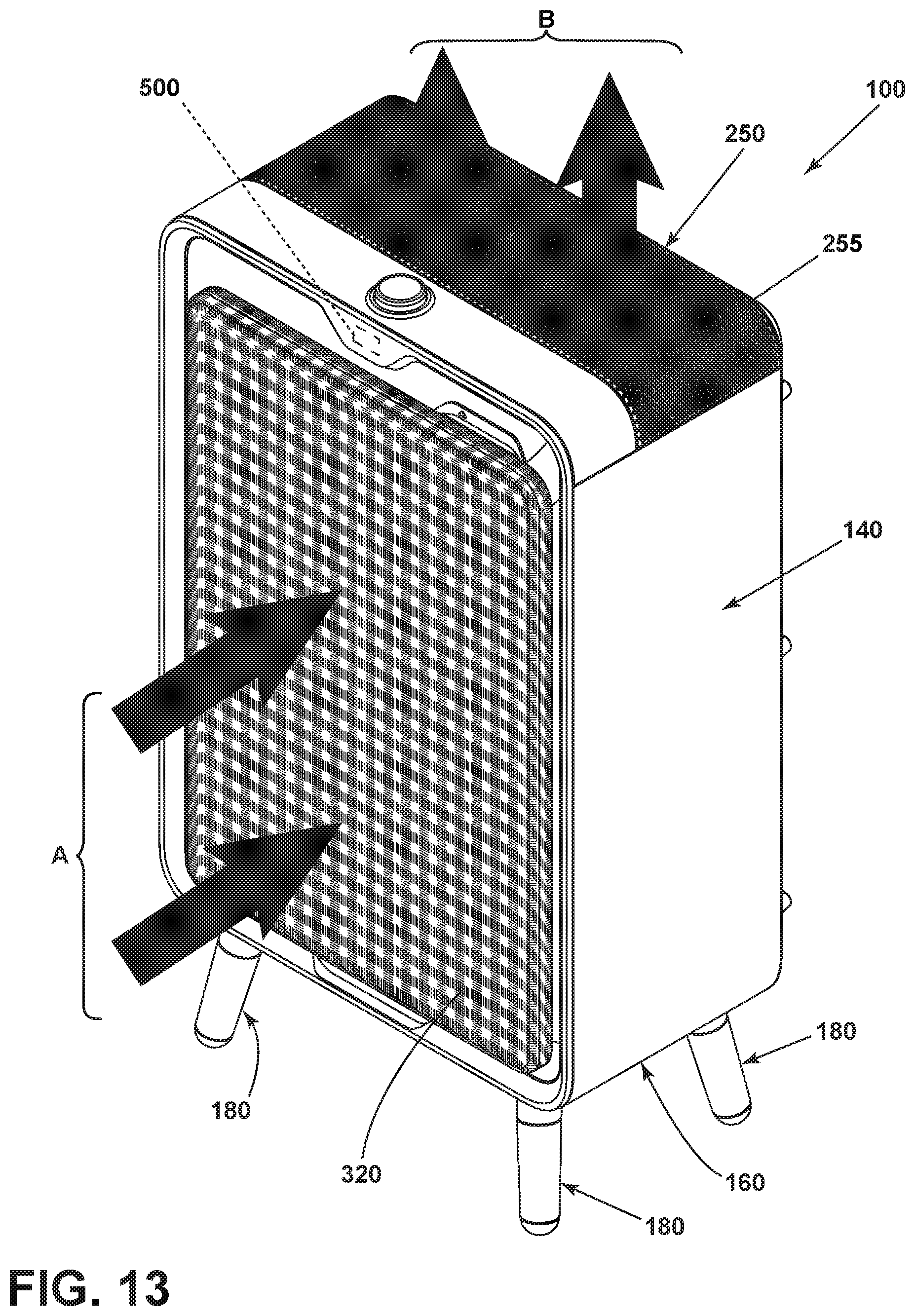 Patent US12092363 Figure 13 – Air purifier in a furniture article