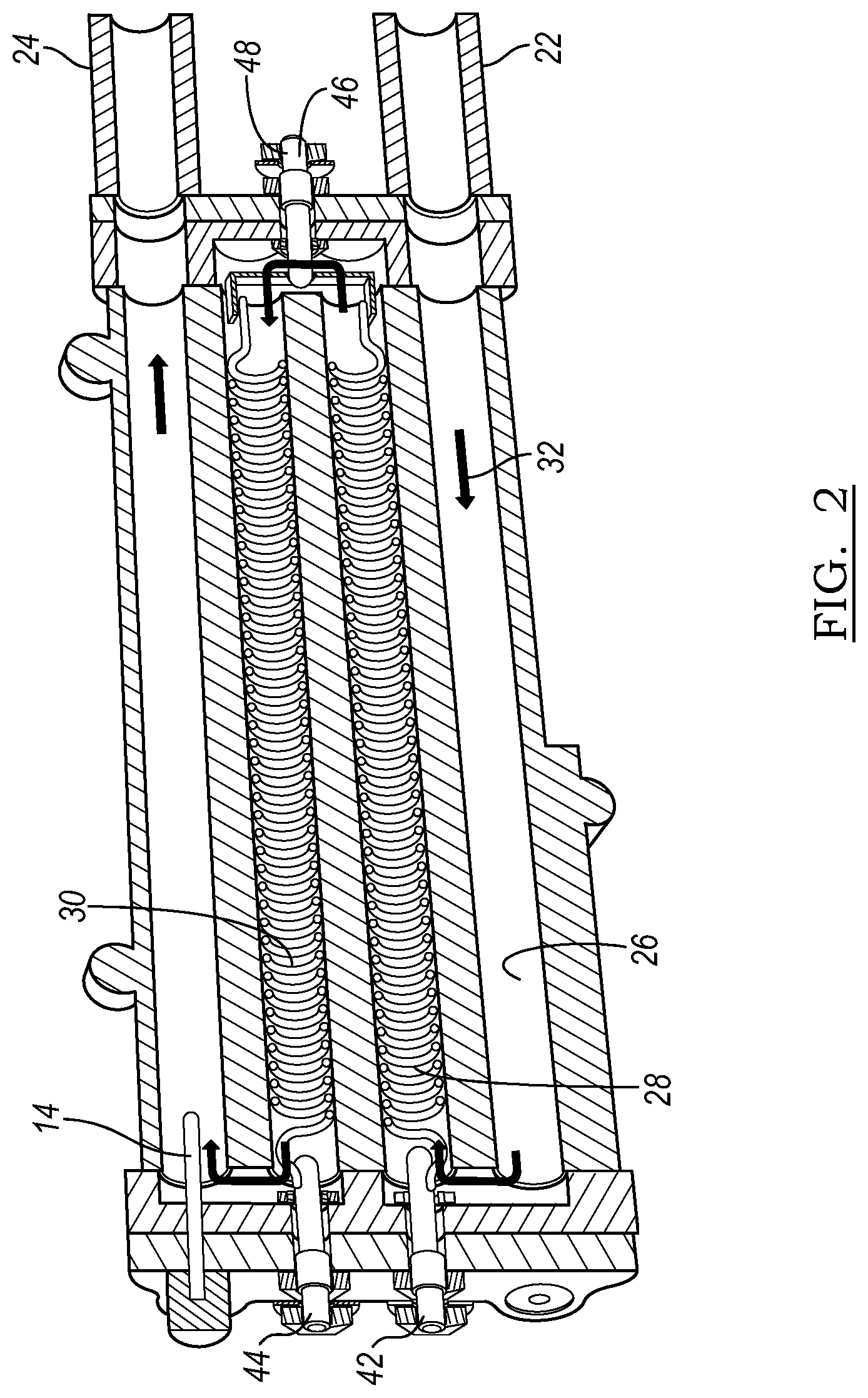 Patent US12092365 Figure 2 – Dual element electric tankless water heater