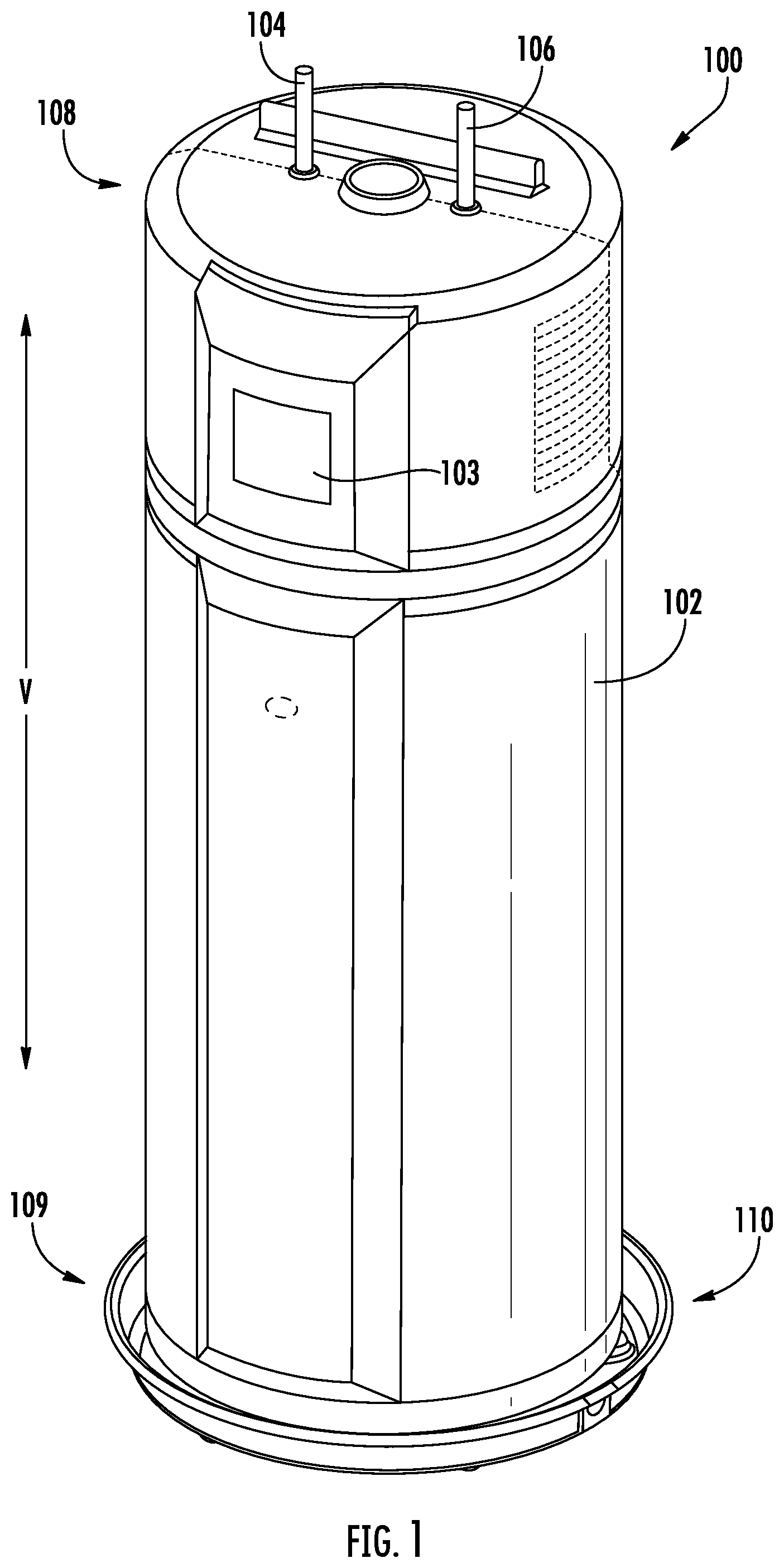Patent US12092366 Figure 1 – Water heater appliance and methods for anticipating recharge
