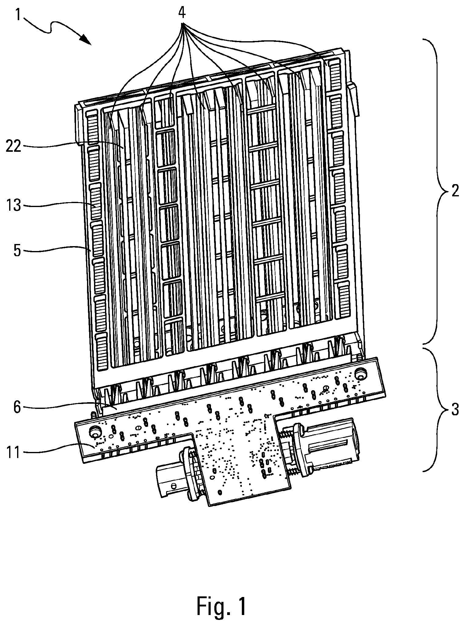 Patent US12092367 Figure 1 – Electric heating device with electrode housing station