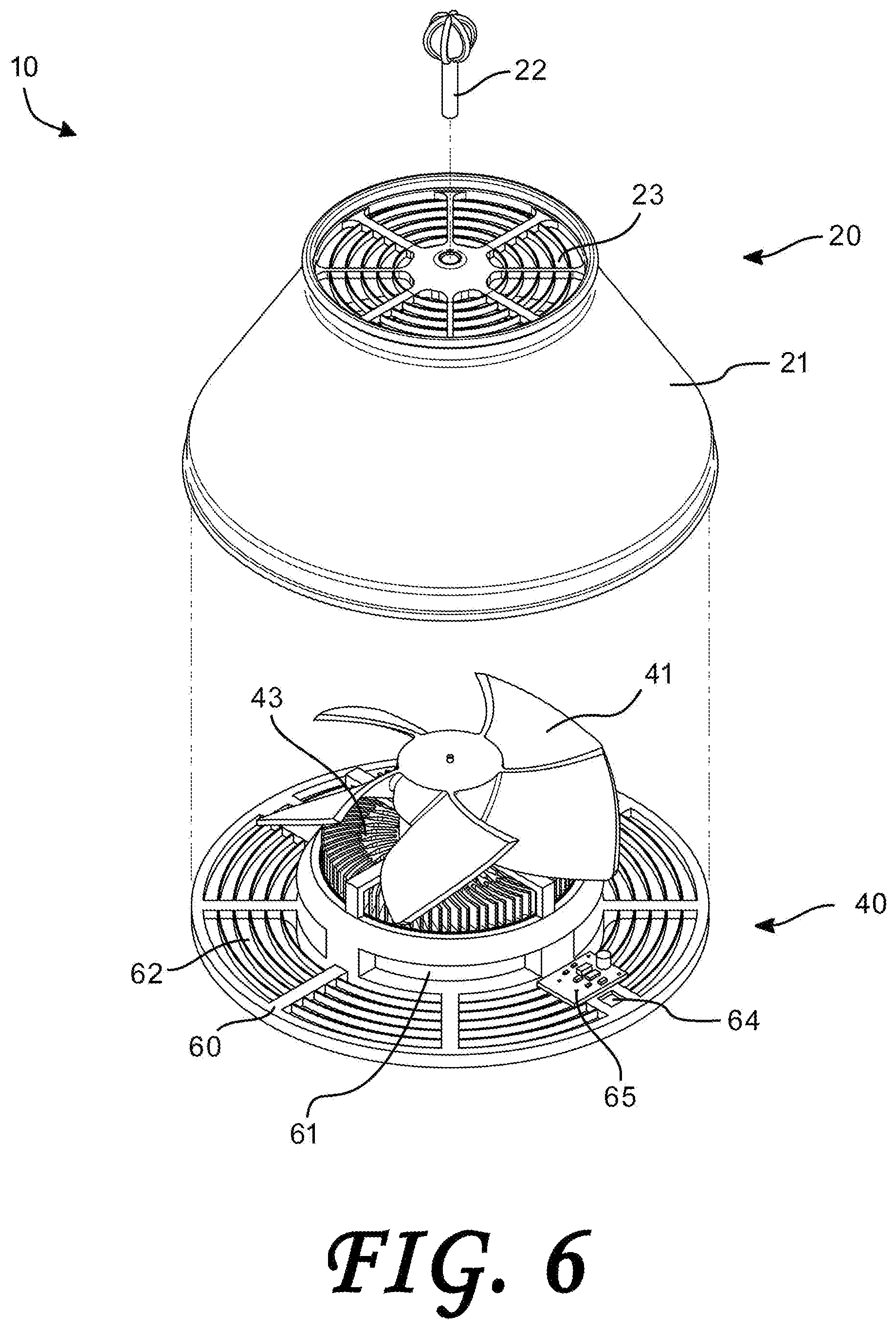 Patent US12092368 Figure 6 – Air treatment apparatus having a thermoelectric generator for controlling air flow and scent dispersion