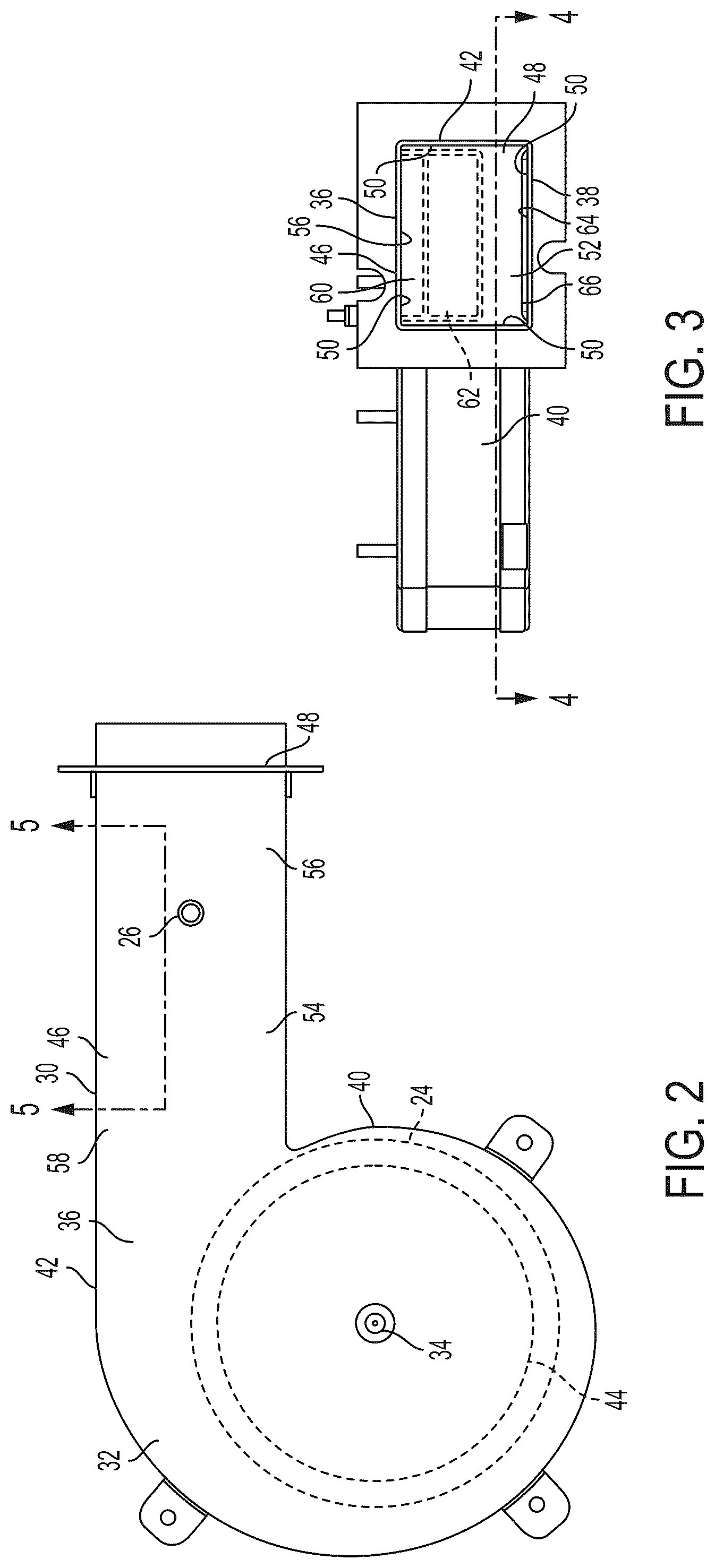 Patent US12092369 Figure 2 – Combustion air blower with embossed housing