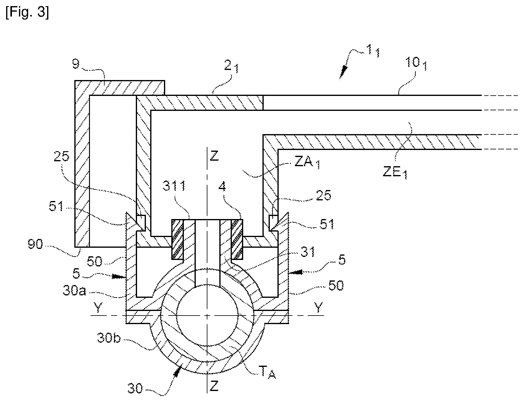 Patent US12092372 Figure 3 – Installation comprising a connector for the fluid connection of a heat exchanger of at least one hybrid solar panel