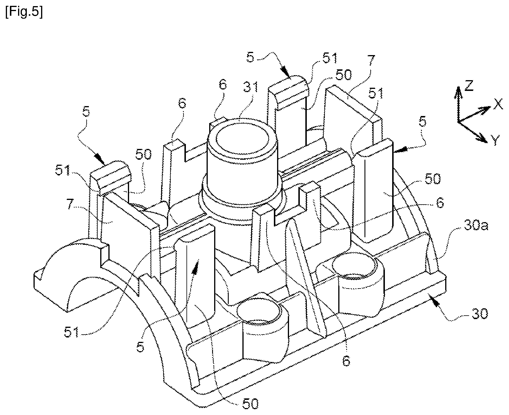 Patent US12092372 Figure 5 – Installation comprising a connector for the fluid connection of a heat exchanger of at least one hybrid solar panel
