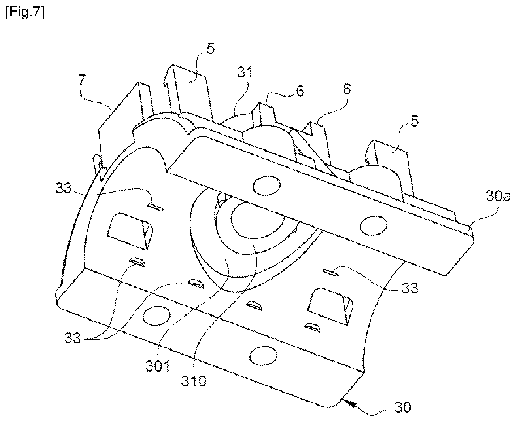 Patent US12092372 Figure 7 – Installation comprising a connector for the fluid connection of a heat exchanger of at least one hybrid solar panel
