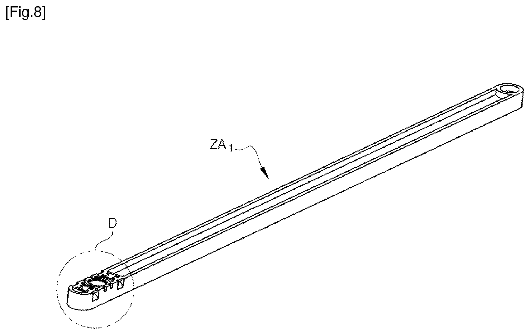 Patent US12092372 Figure 8 – Installation comprising a connector for the fluid connection of a heat exchanger of at least one hybrid solar panel