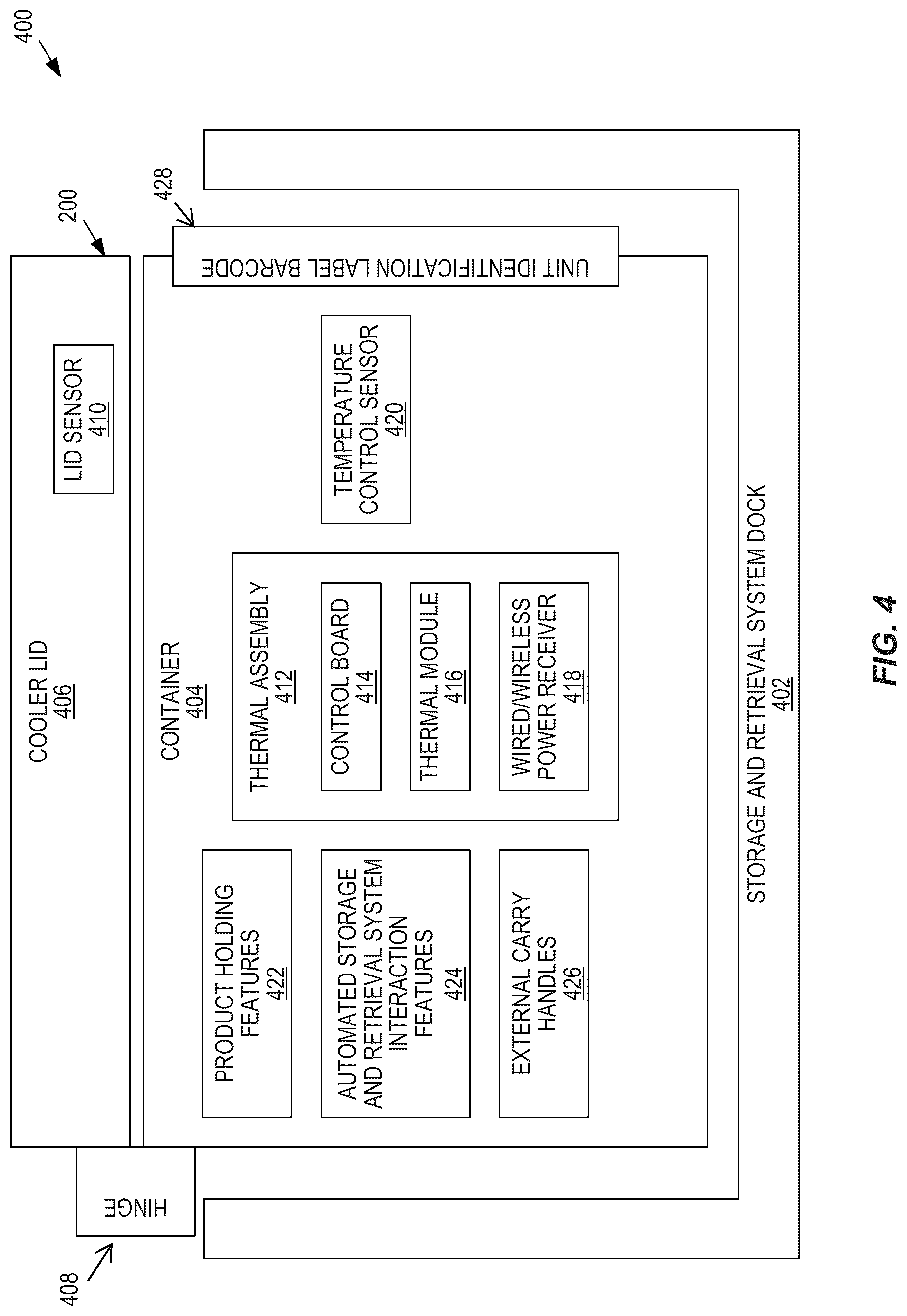 Patent US12092377 Figure 4 – Thermoelectric refrigerated/frozen product storage and transportation cooler