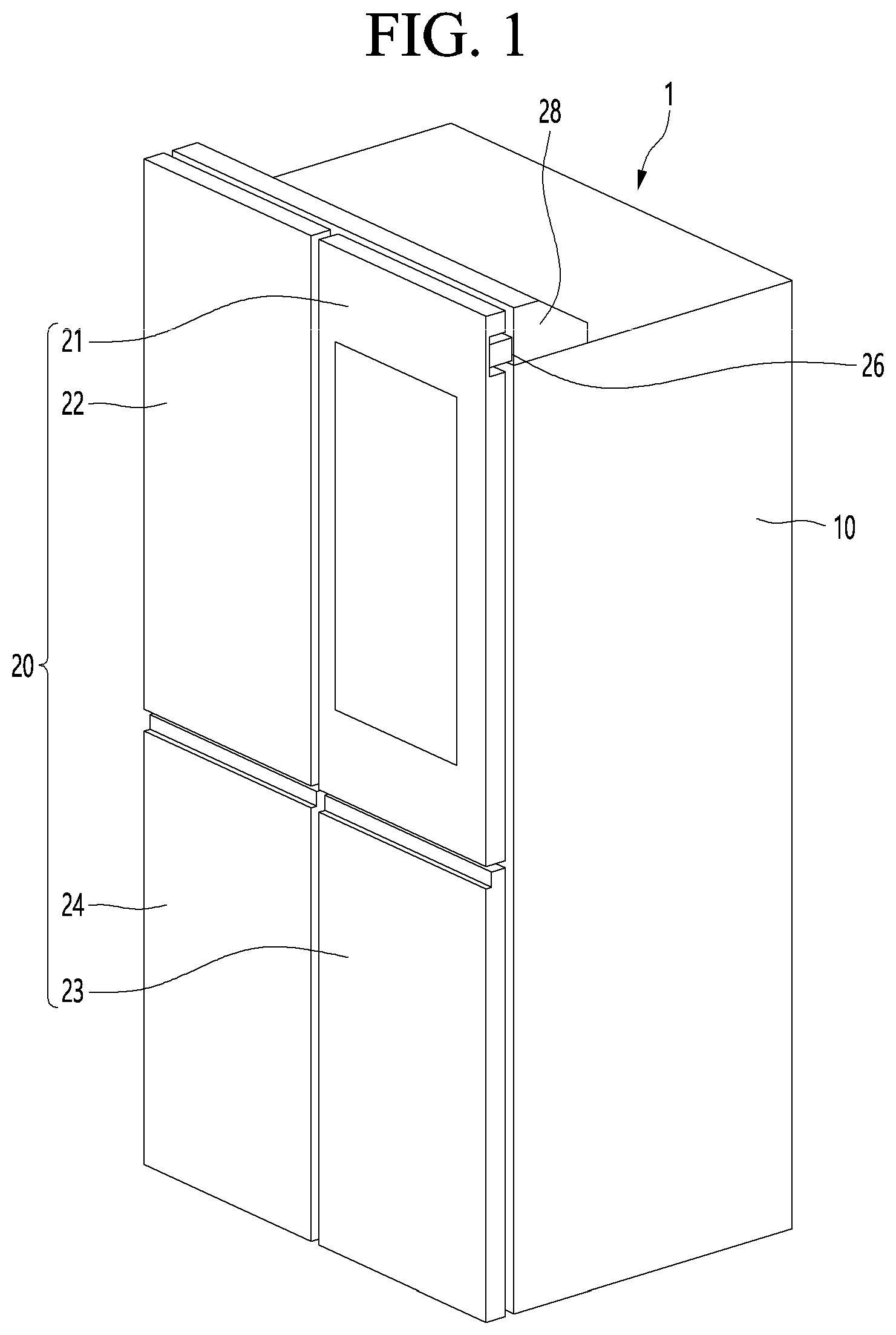Patent US12092387 Figure 1 – Refrigerator