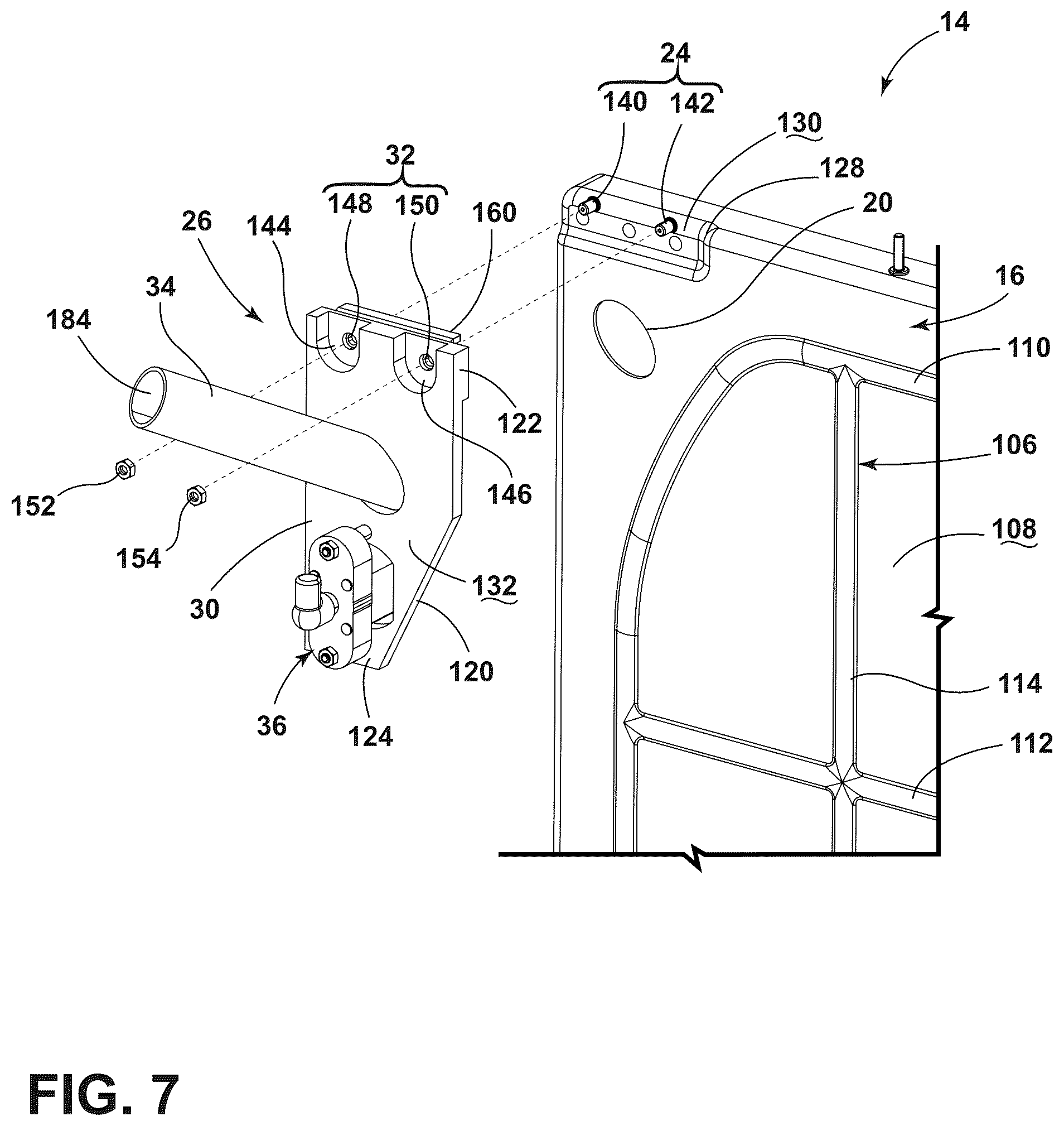 Patent US12092388 Figure 7 – Connector assembly for vacuum insulated structures