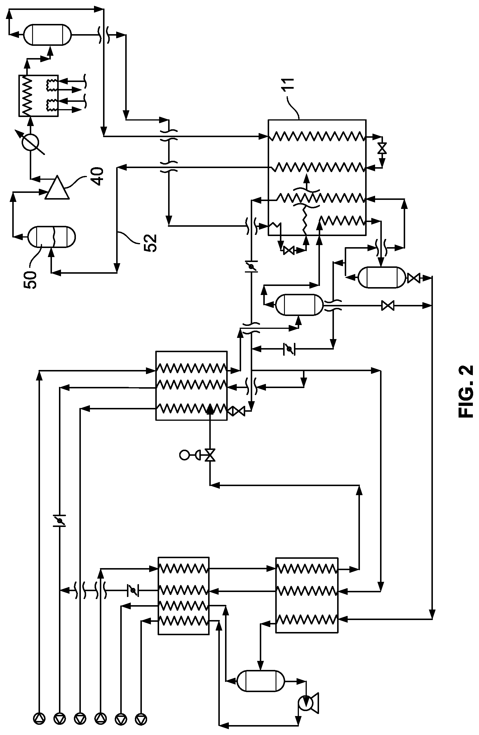 Patent US12092392 Figure 2 – Dehydrogenation separation unit with mixed refrigerant cooling