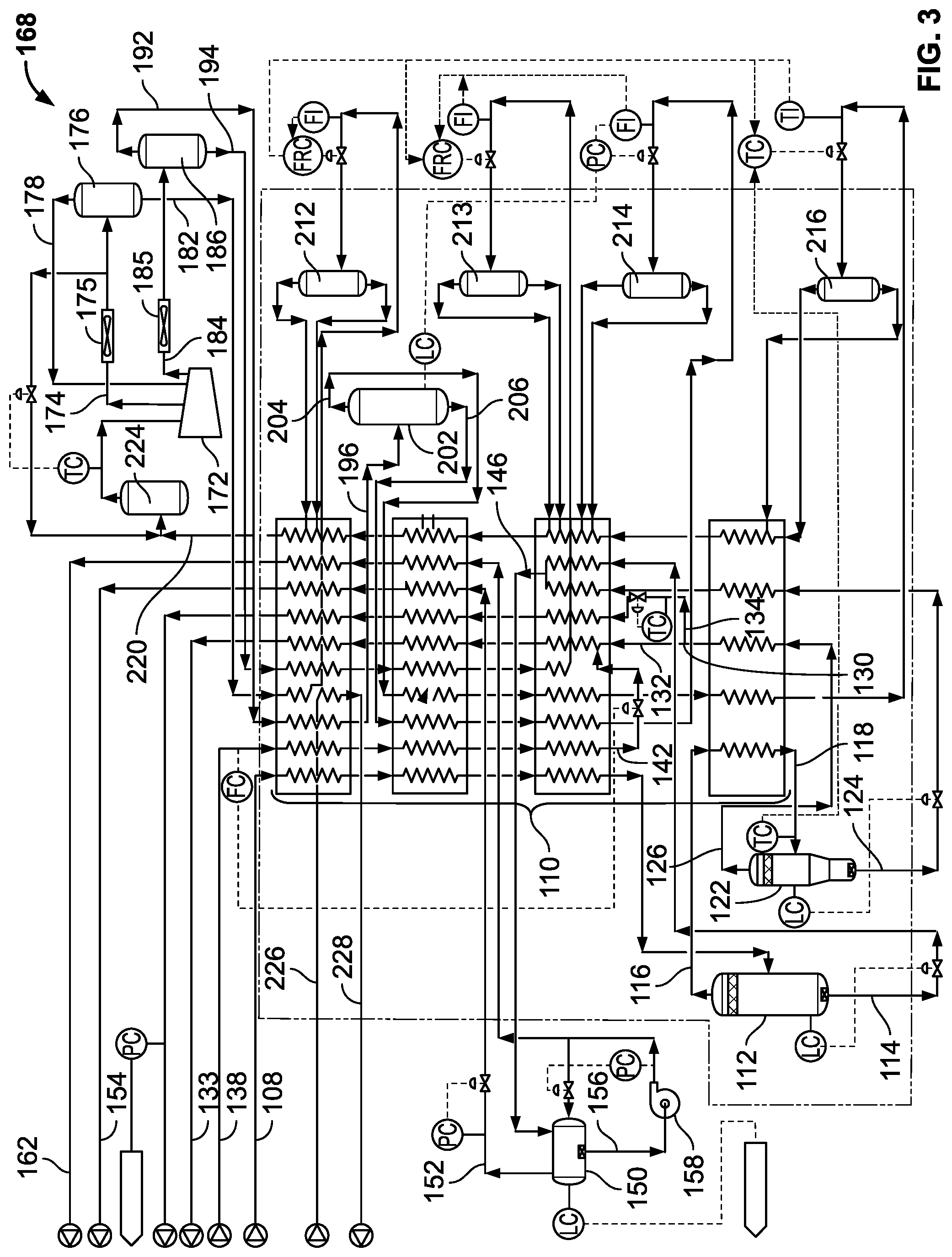 Patent US12092392 Figure 3 – Dehydrogenation separation unit with mixed refrigerant cooling