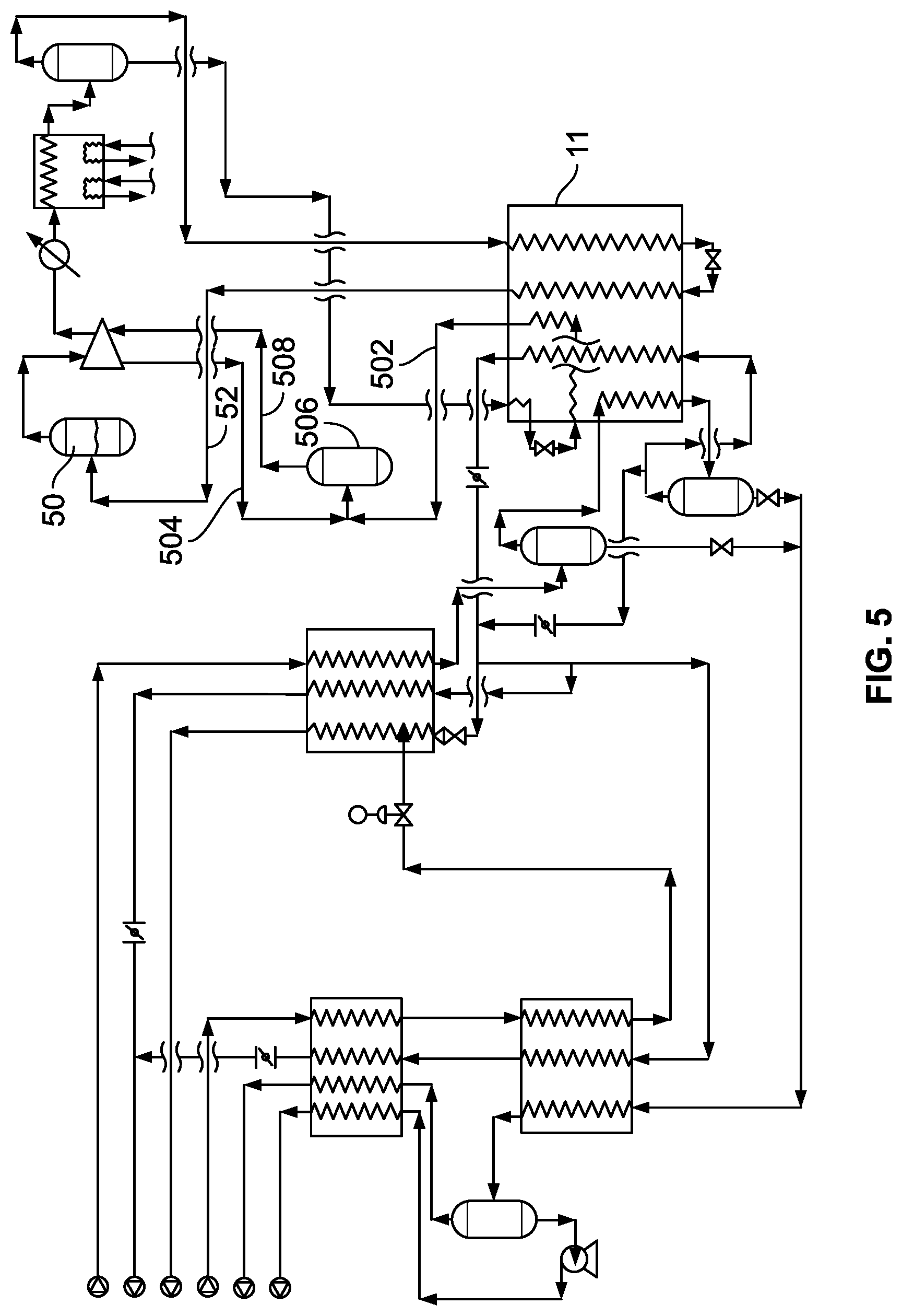 Patent US12092392 Figure 5 – Dehydrogenation separation unit with mixed refrigerant cooling