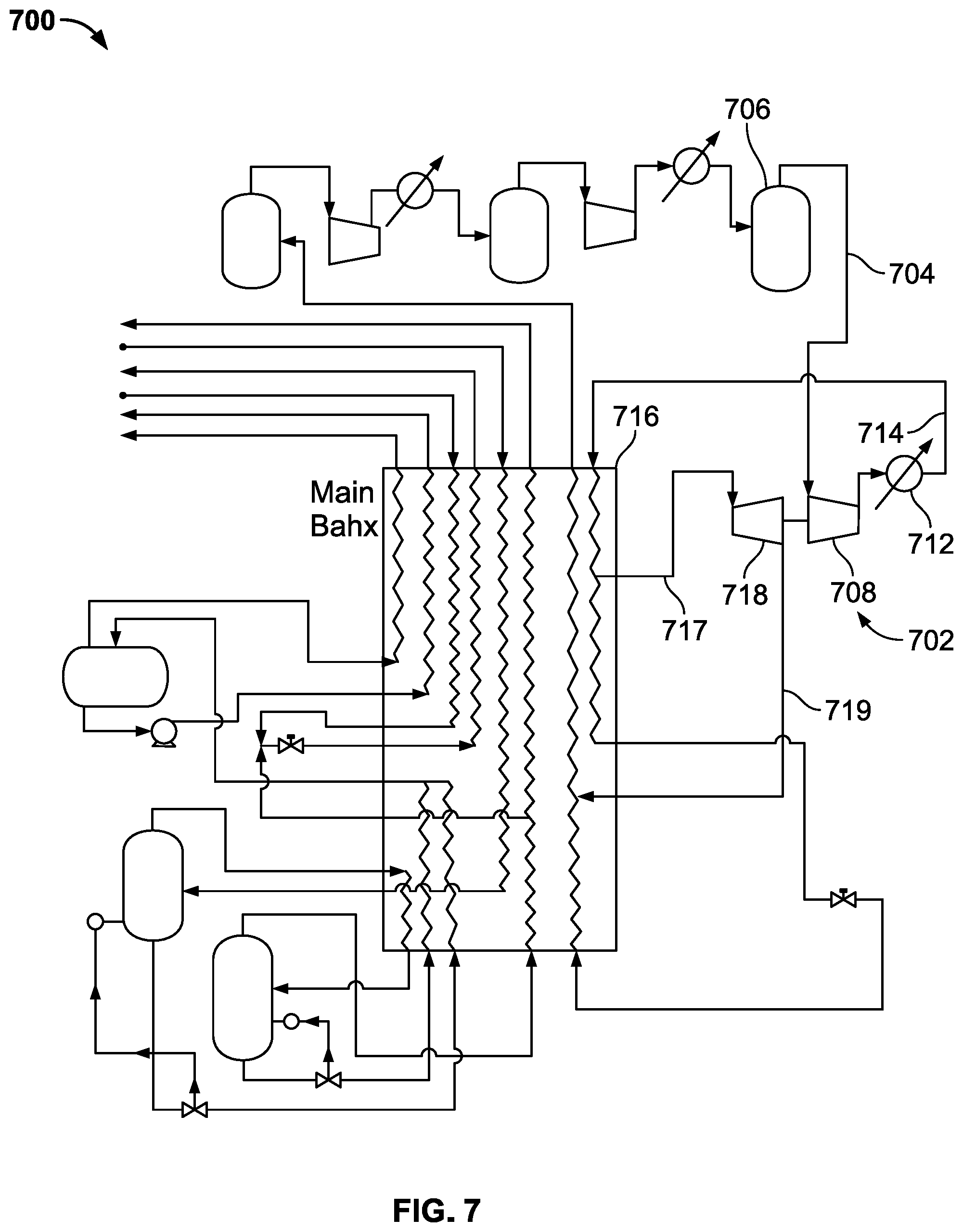 Patent US12092392 Figure 7 – Dehydrogenation separation unit with mixed refrigerant cooling