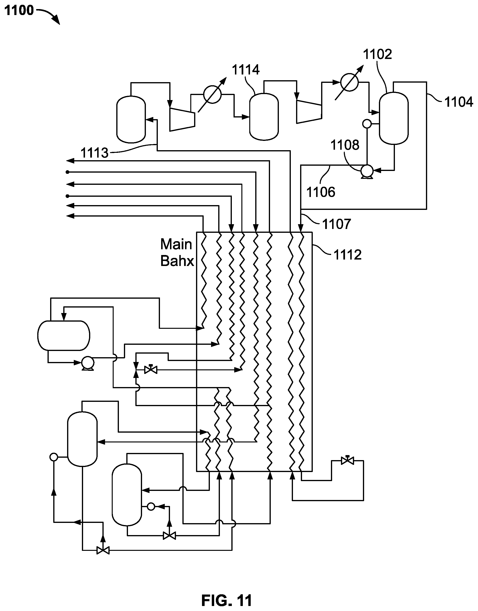 Patent US12092392 Figure 11 – Dehydrogenation separation unit with mixed refrigerant cooling