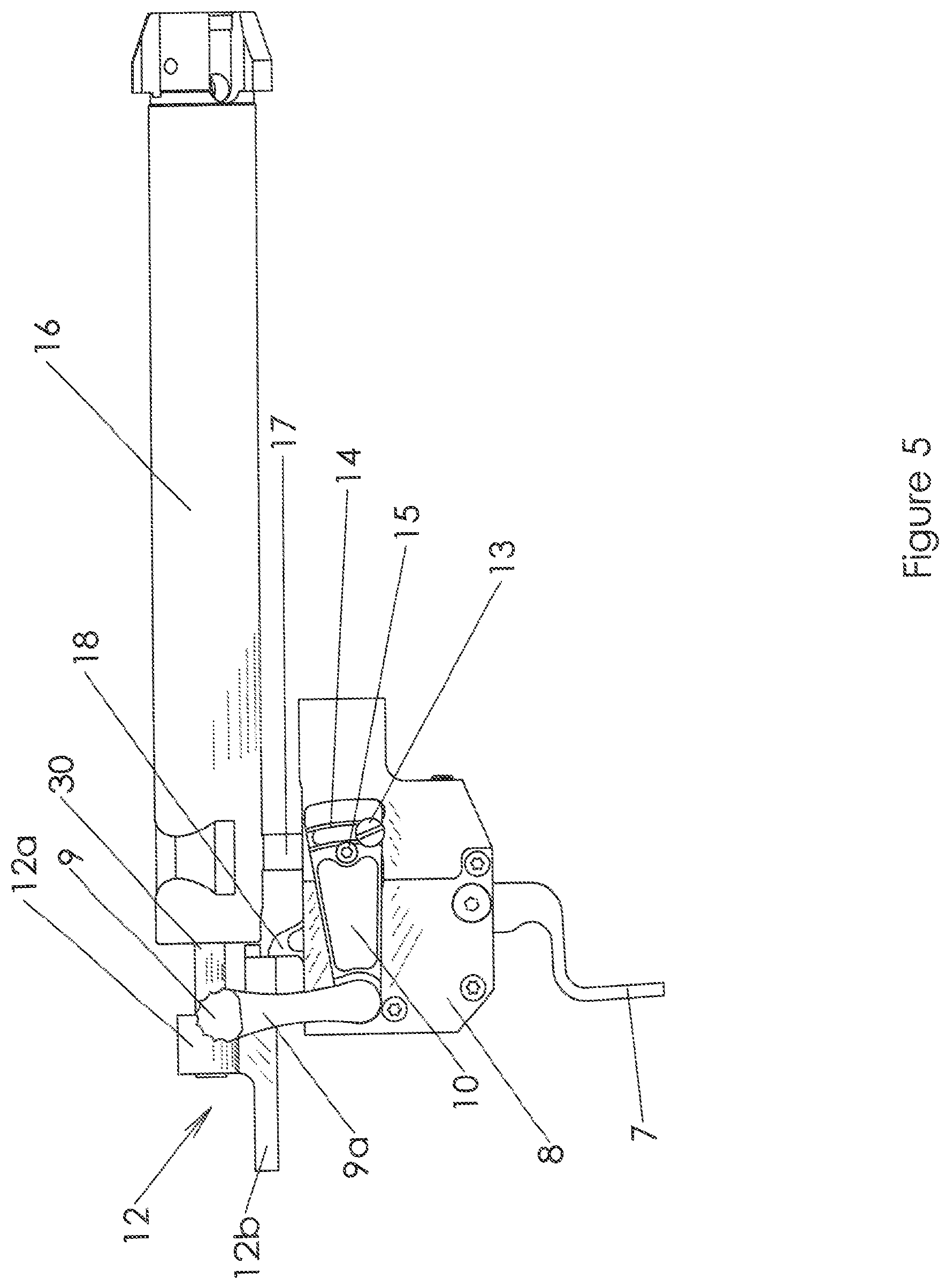 Patent US12092409 Figure 5 – Trigger mechanism for a rifle