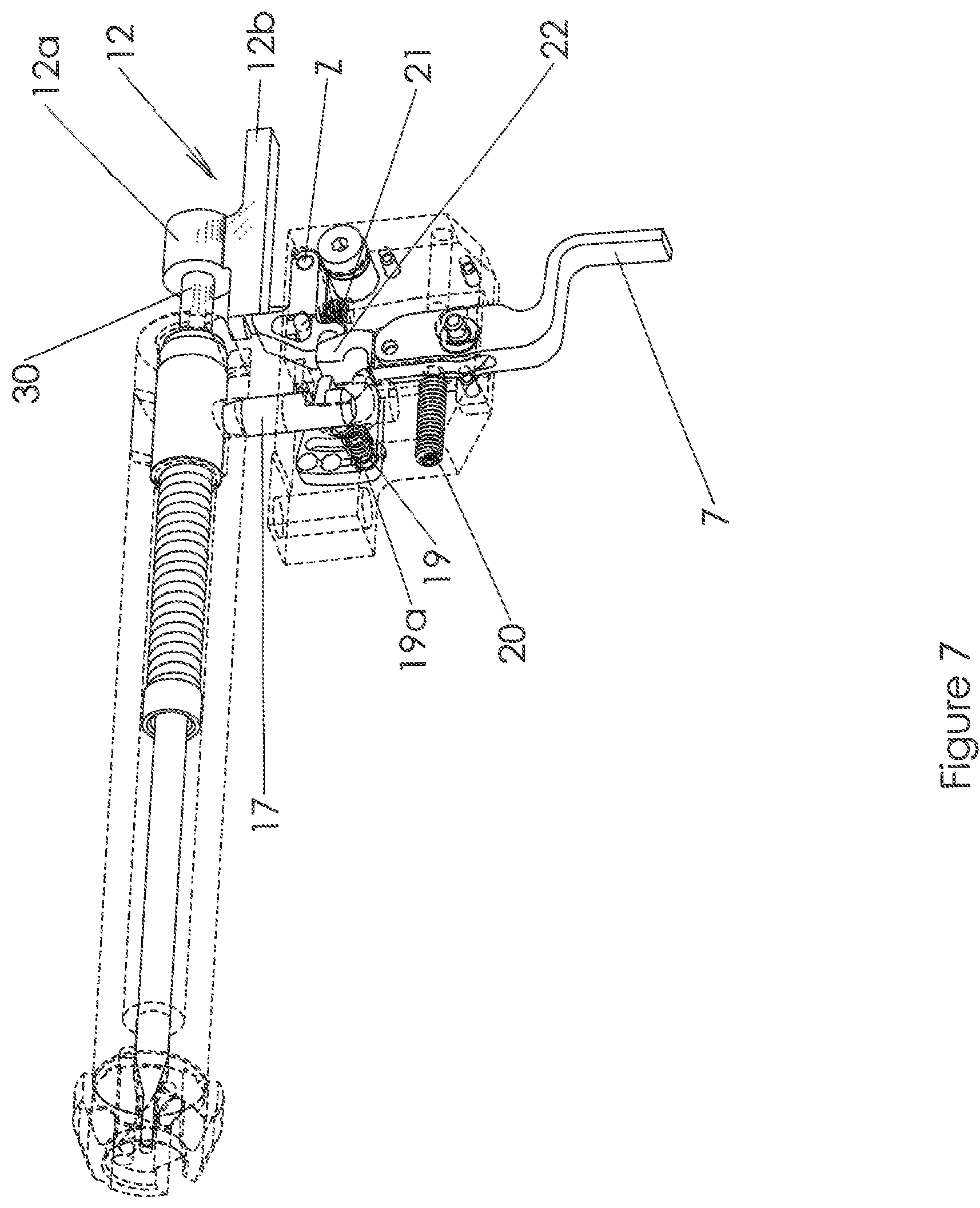 Patent US12092409 Figure 7 – Trigger mechanism for a rifle