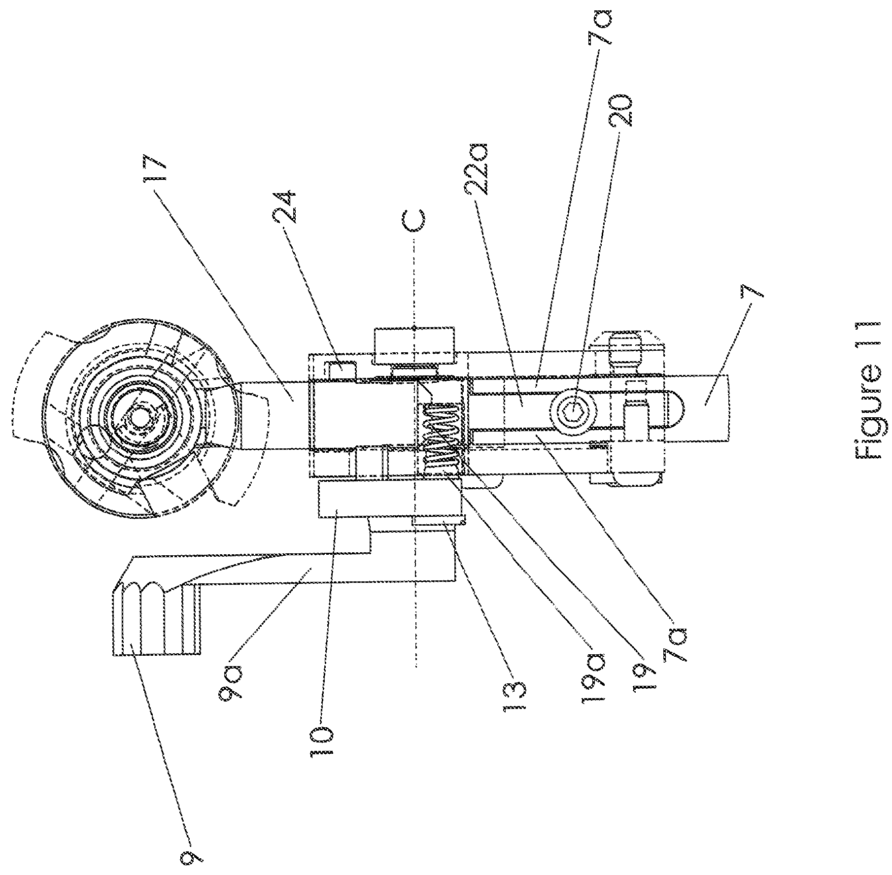 Patent US12092409 Figure 11 – Trigger mechanism for a rifle