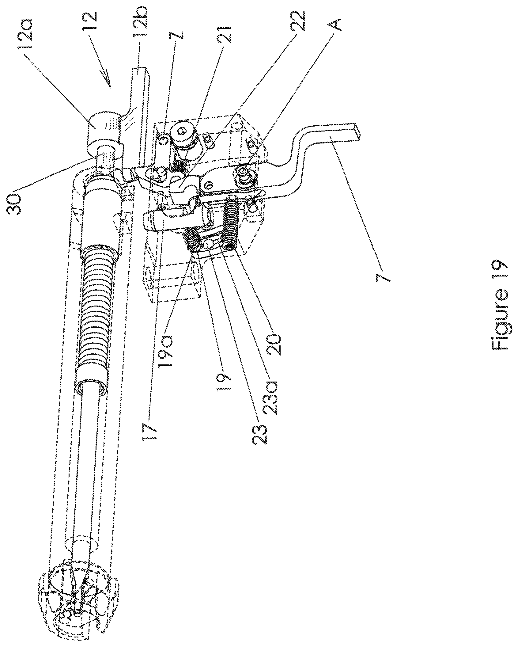 Patent US12092409 Figure 19 – Trigger mechanism for a rifle