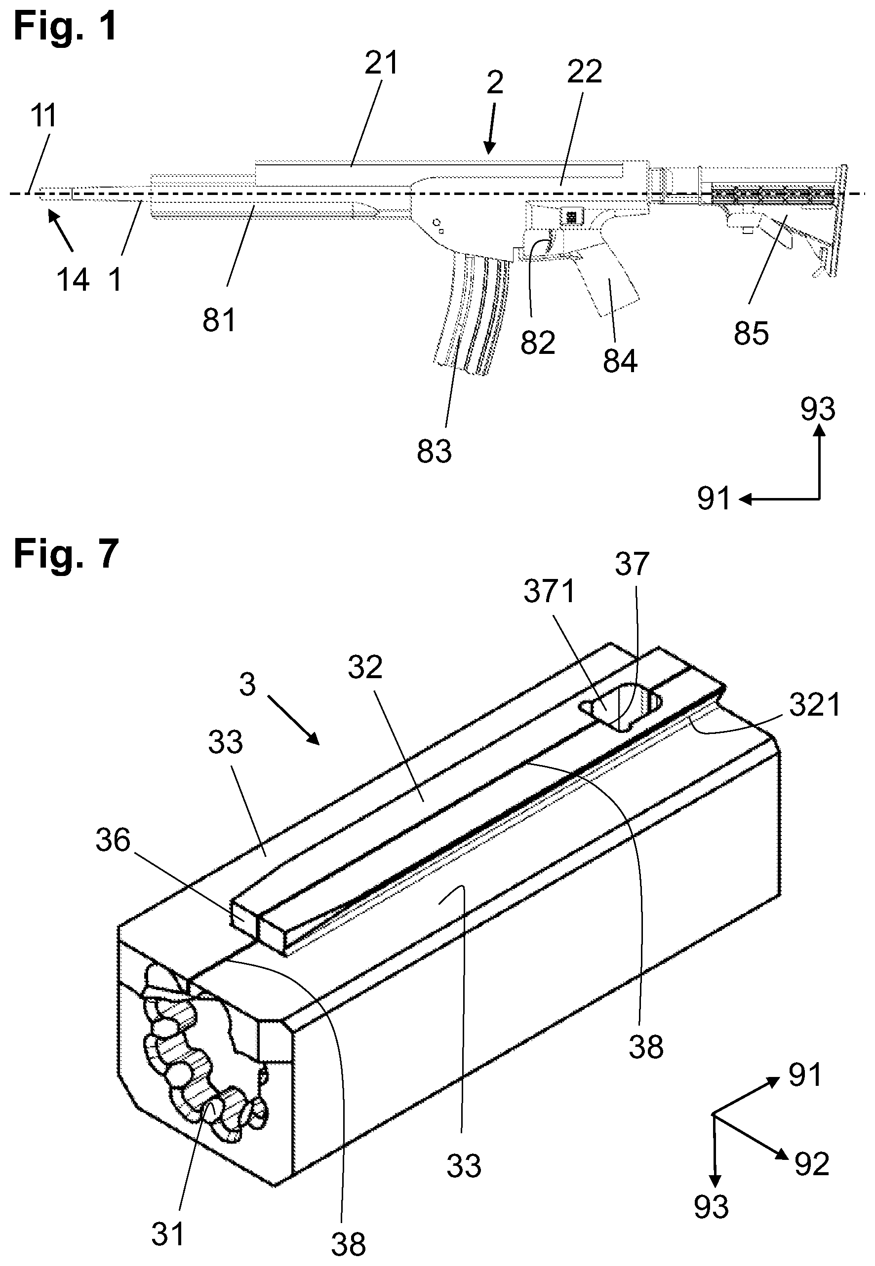 Patent US12092413 — Firearm with barrel clamp — Figure 1