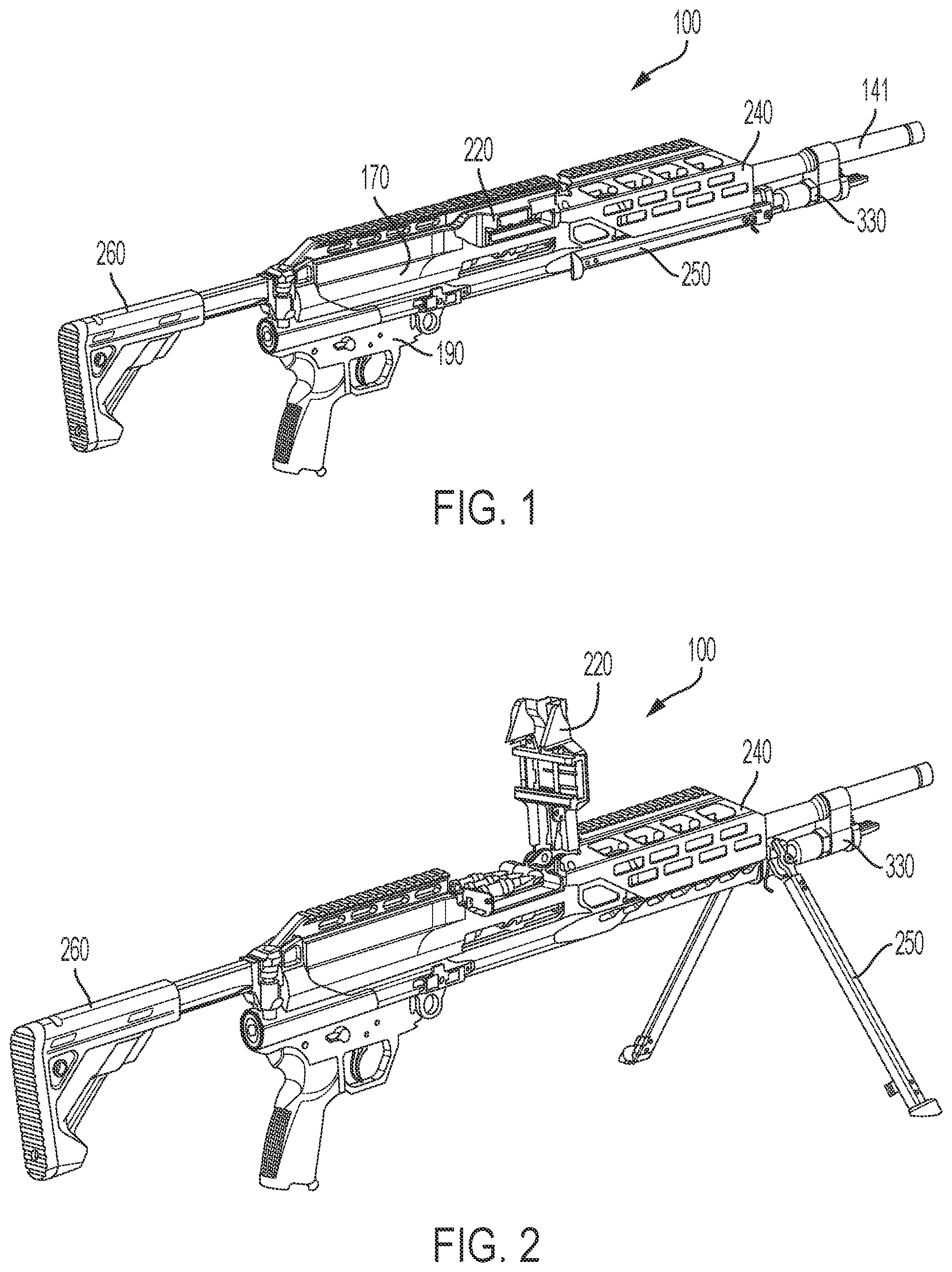 Patent US12092414 — Recoil assembly for a machine gun — Figure 1