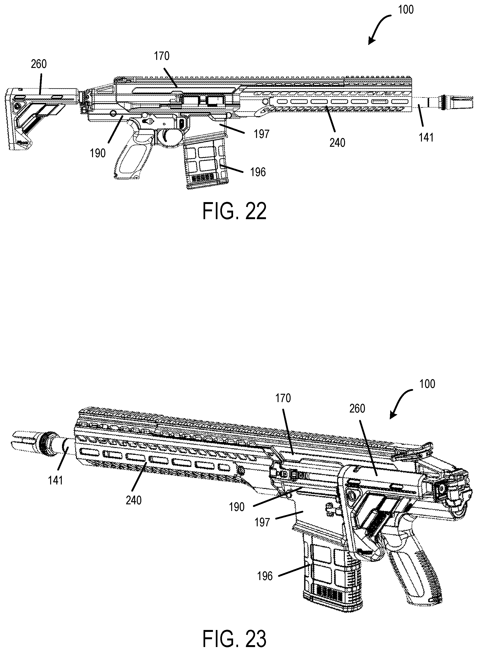 Patent US12092414 Figure 12 – Recoil assembly for a machine gun