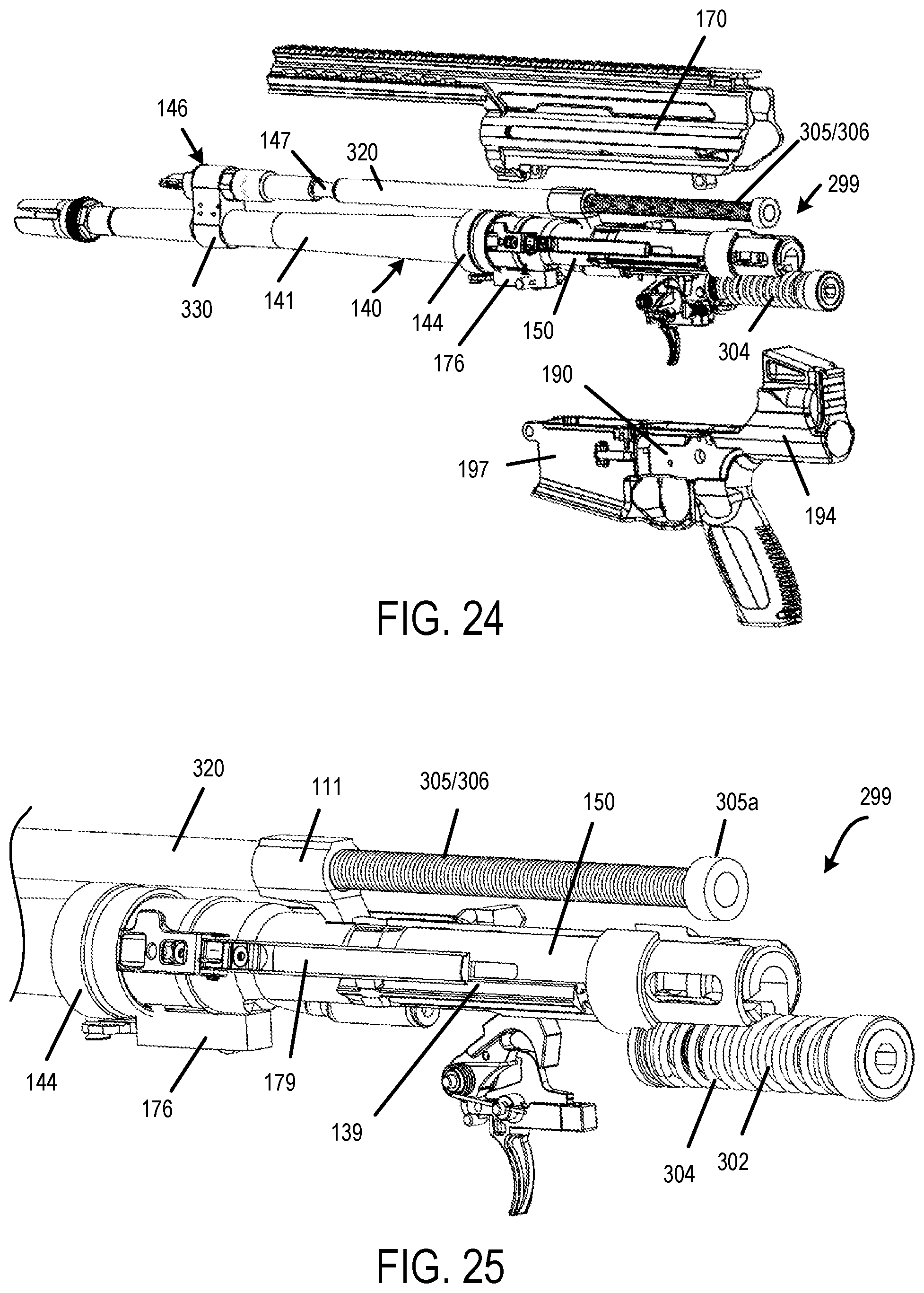 Patent US12092414 Figure 13 – Recoil assembly for a machine gun