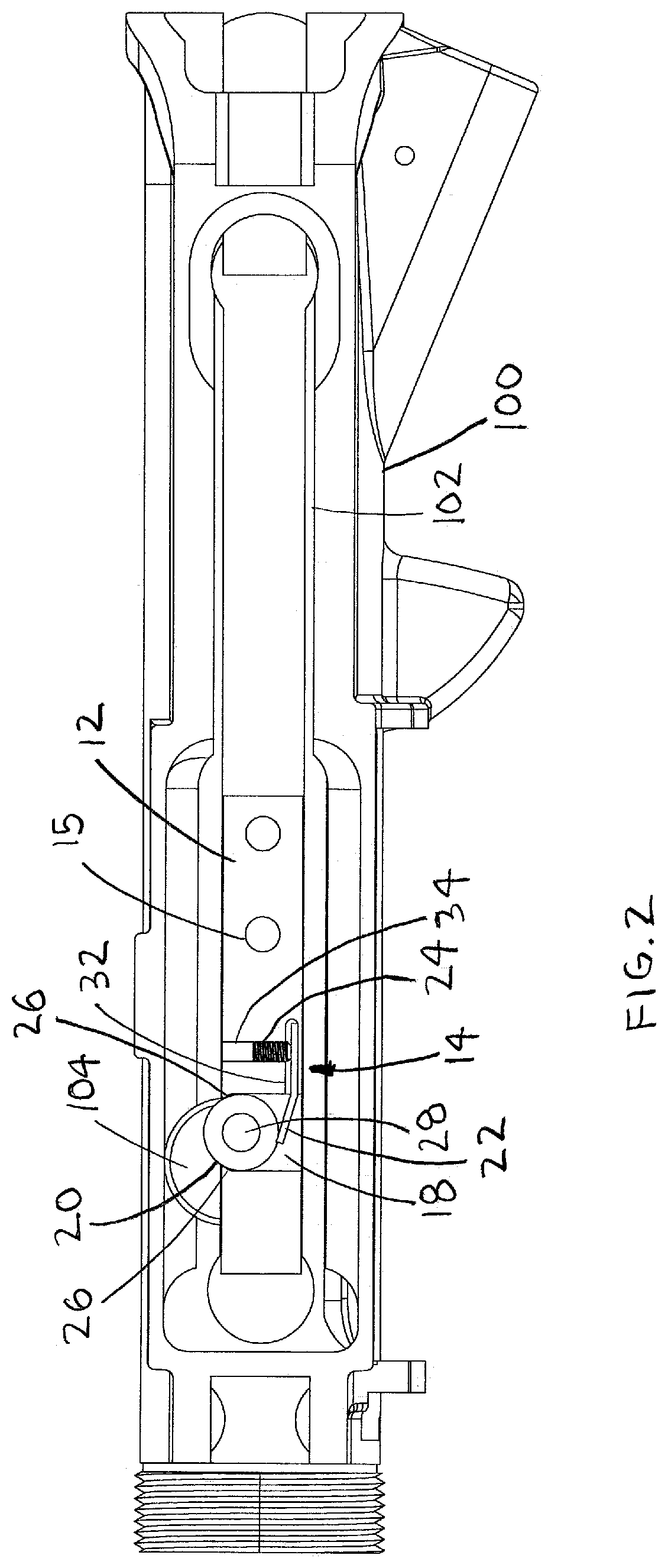 Patent US12092416 Figure 2 – Delayed blowback device