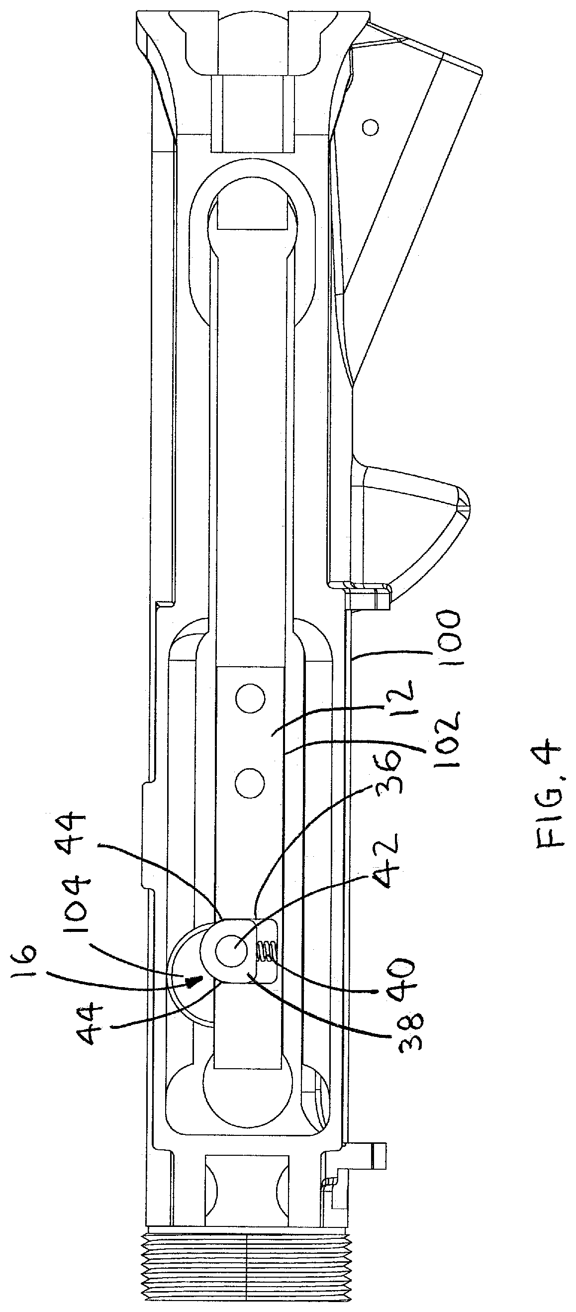 Patent US12092416 Figure 4 – Delayed blowback device
