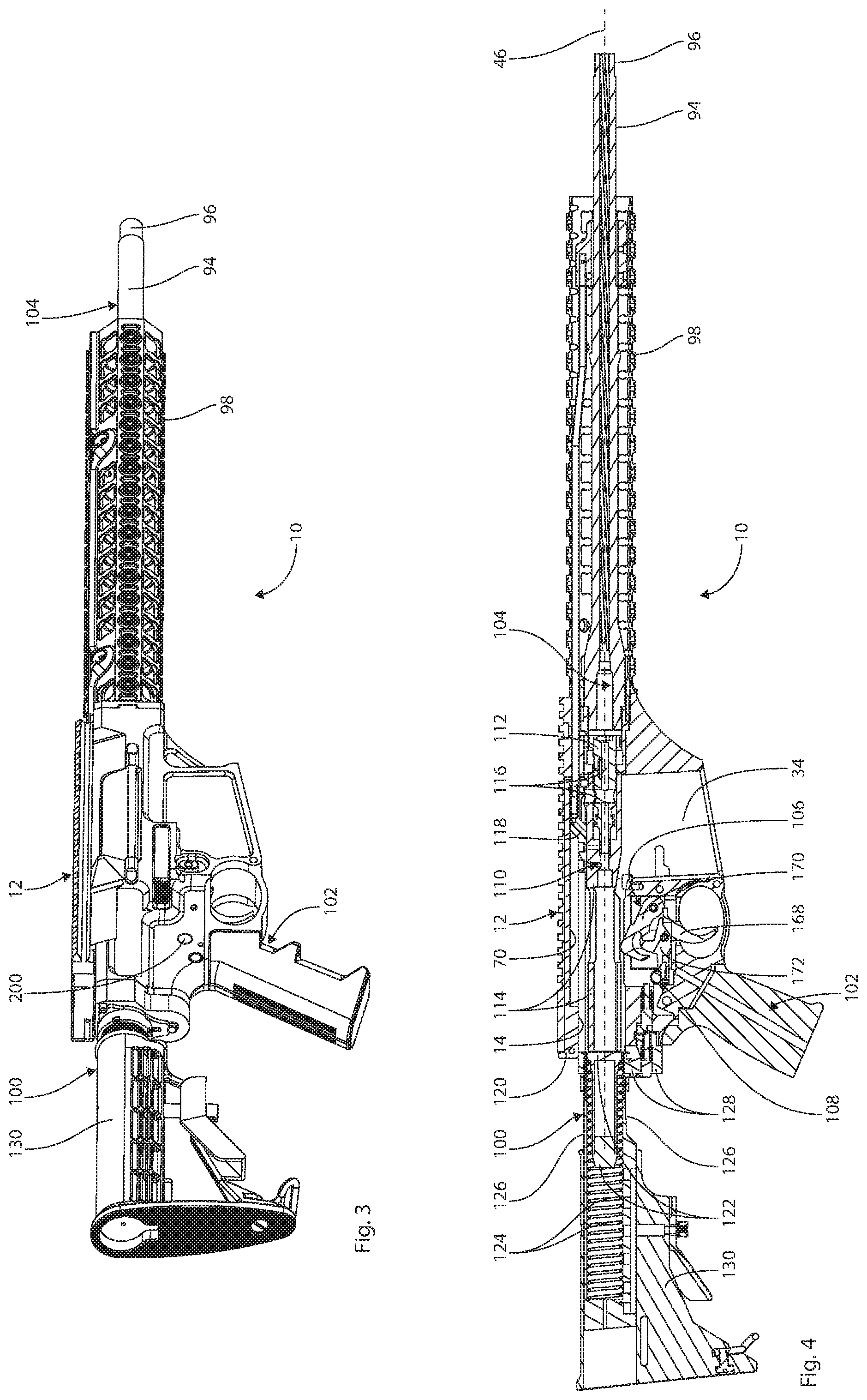 Patent US12092417 Figure 3 – Automatic rifle and receiver for same