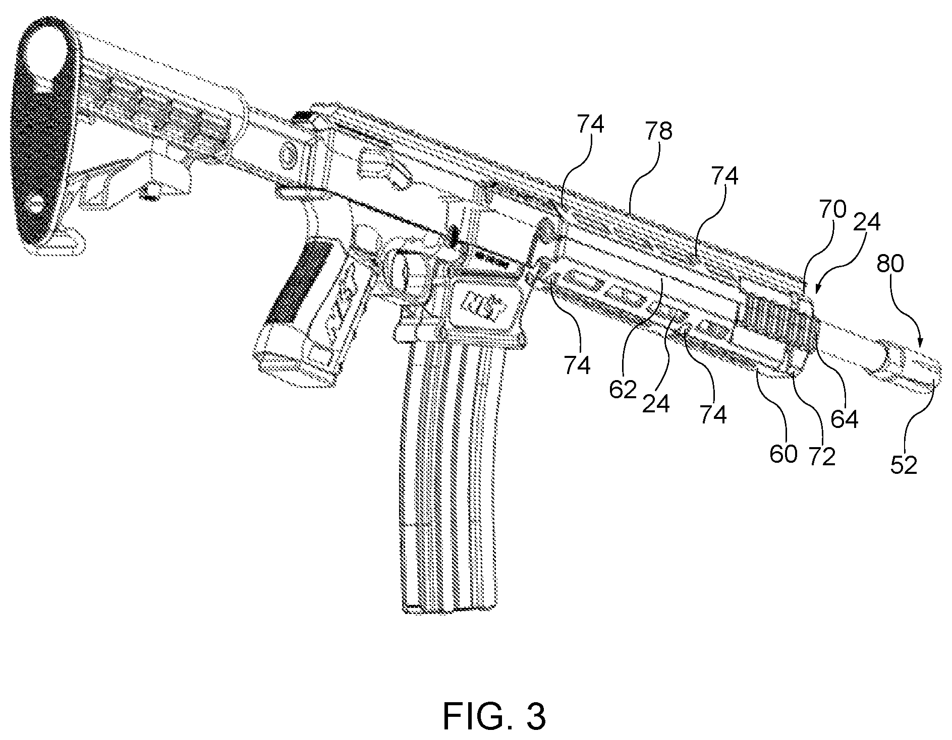 Patent US12092418 Figure 3 – Integrated pistol and rifle training method and apparatus