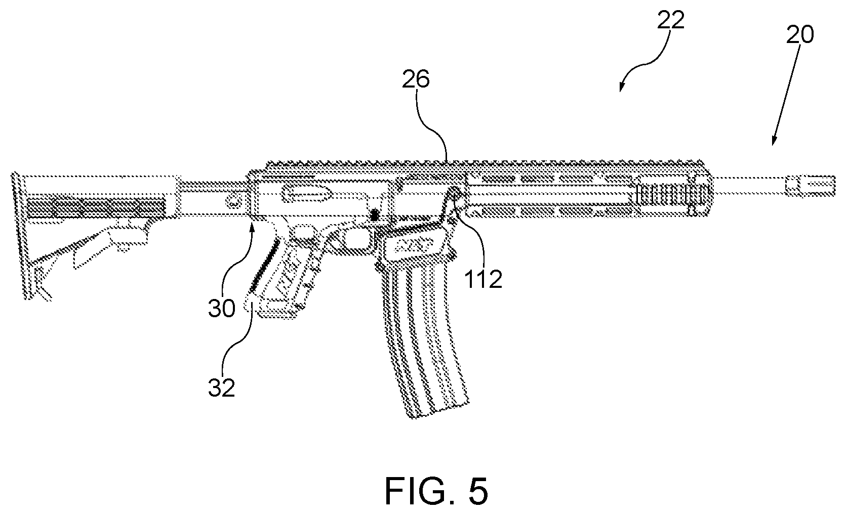 Patent US12092418 Figure 5 – Integrated pistol and rifle training method and apparatus