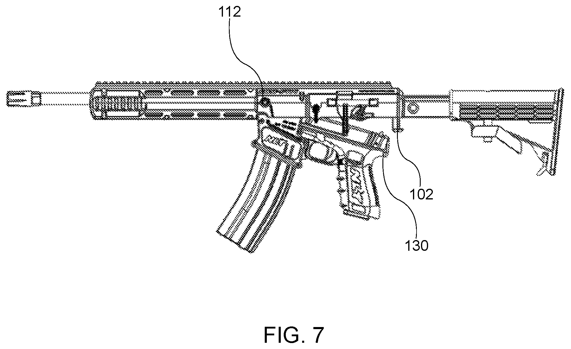 Patent US12092418 Figure 7 – Integrated pistol and rifle training method and apparatus