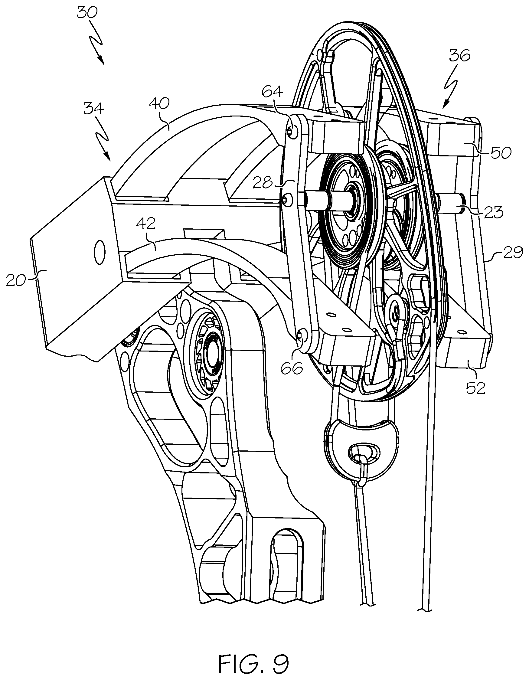 Patent US12092424 Figure 9 – Archery bow with stacked limbs