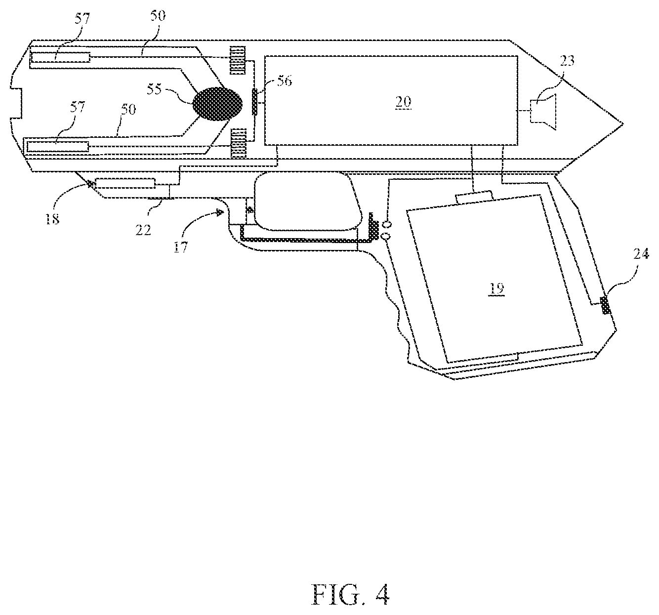 Patent US12092433 Figure 4 – Taser safety system