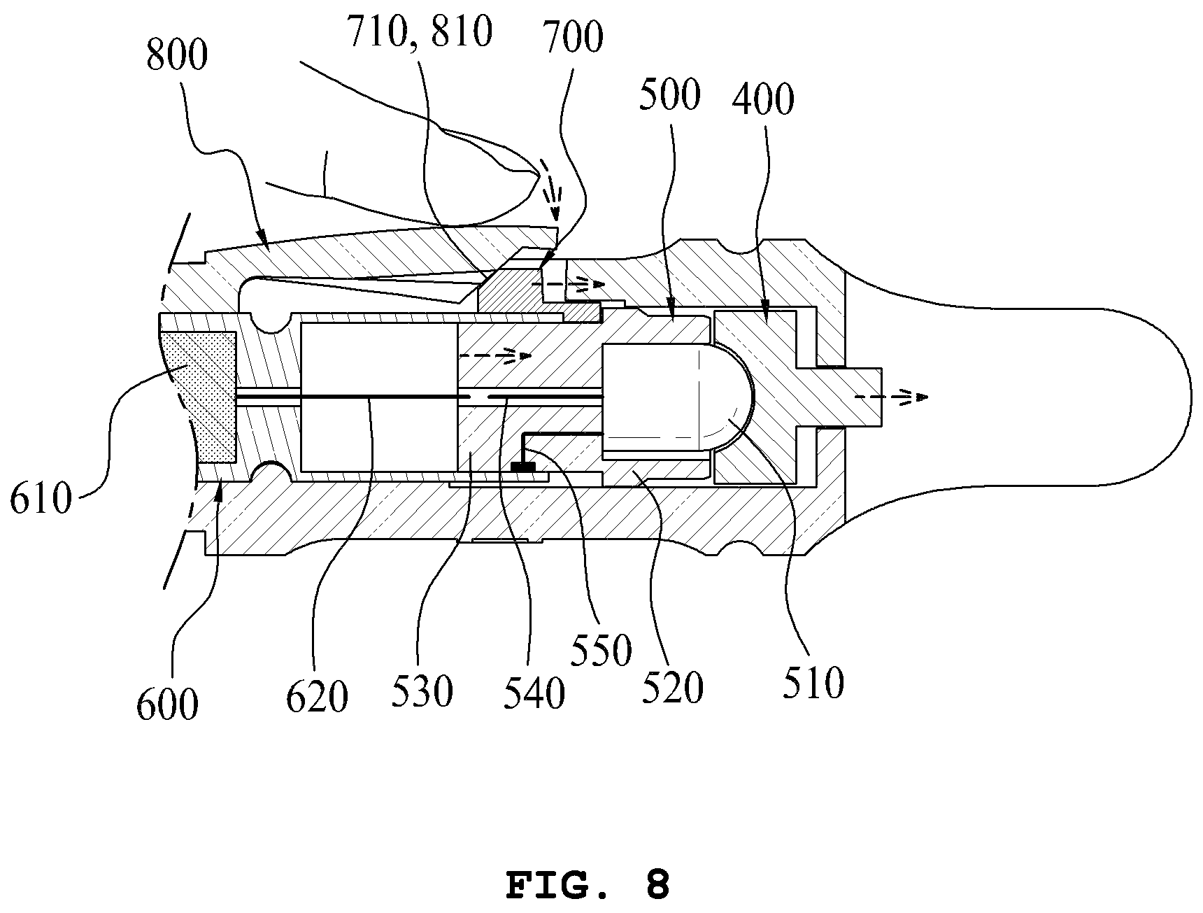 Patent US12092442 Figure 6 – Light-emitting nock for arrows