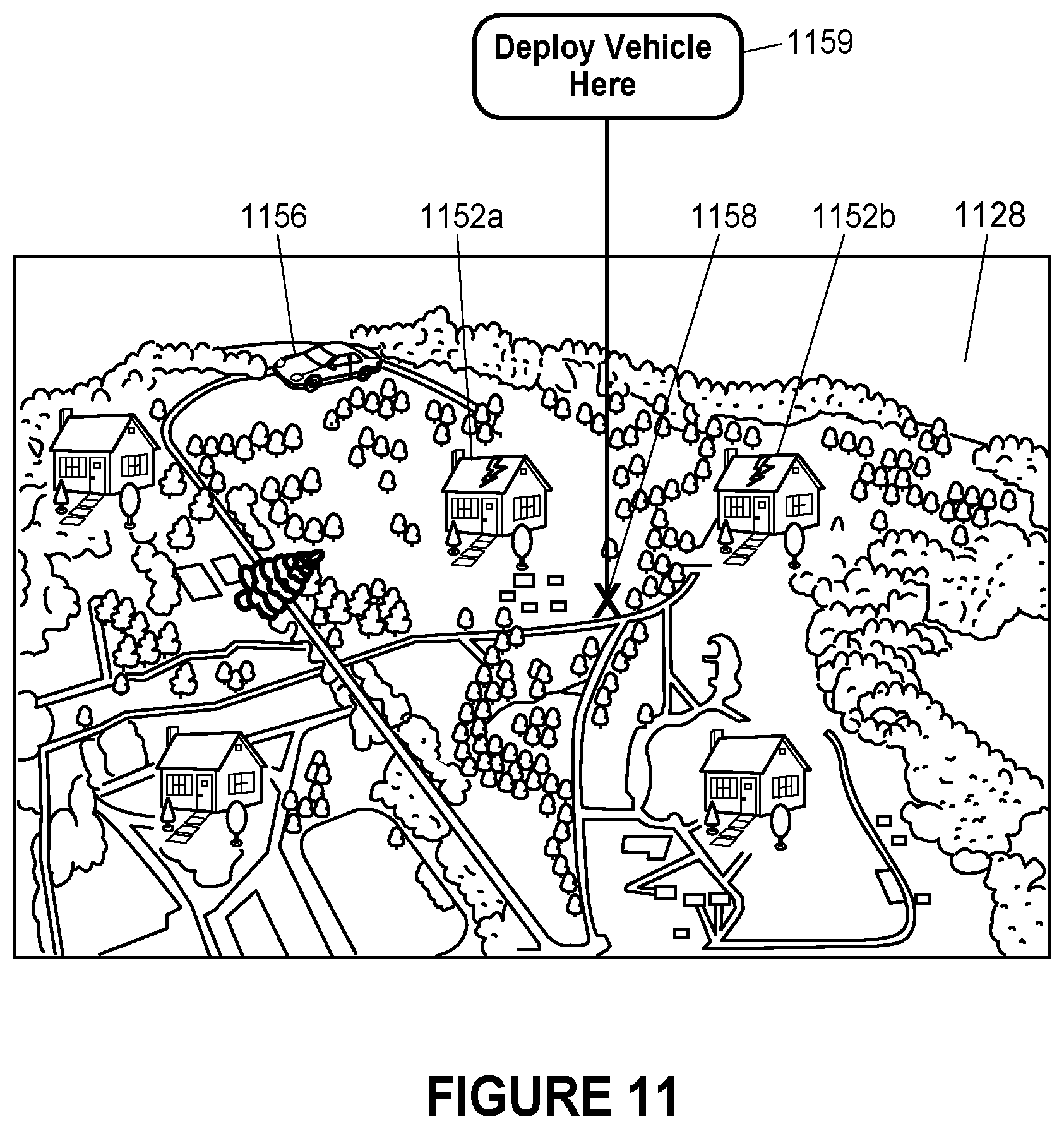 Patent US12092468 Figure 11 – Methods and systems for response vehicle deployment