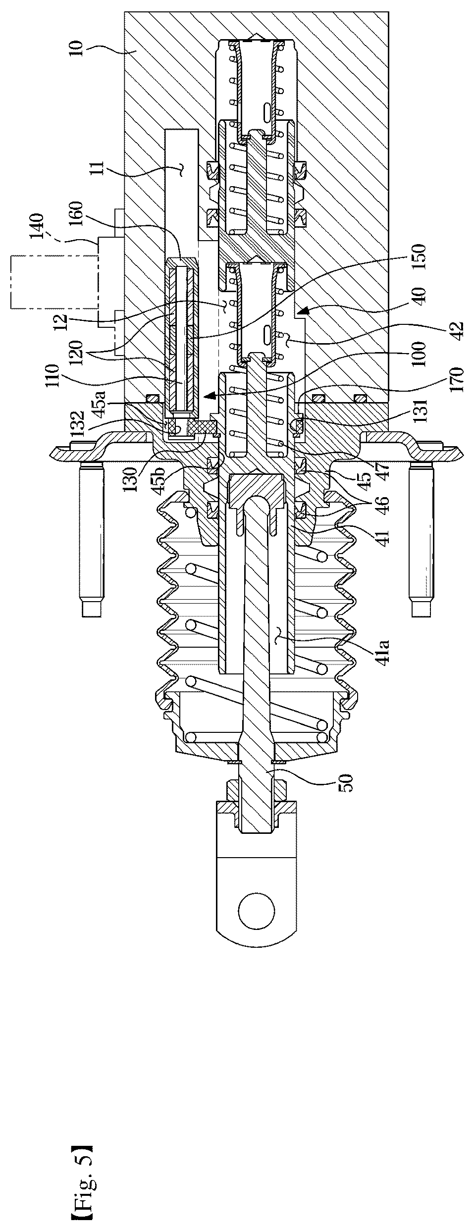 Patent US12092491 Figure 5 – Apparatus for sensing displacement of brake pedal