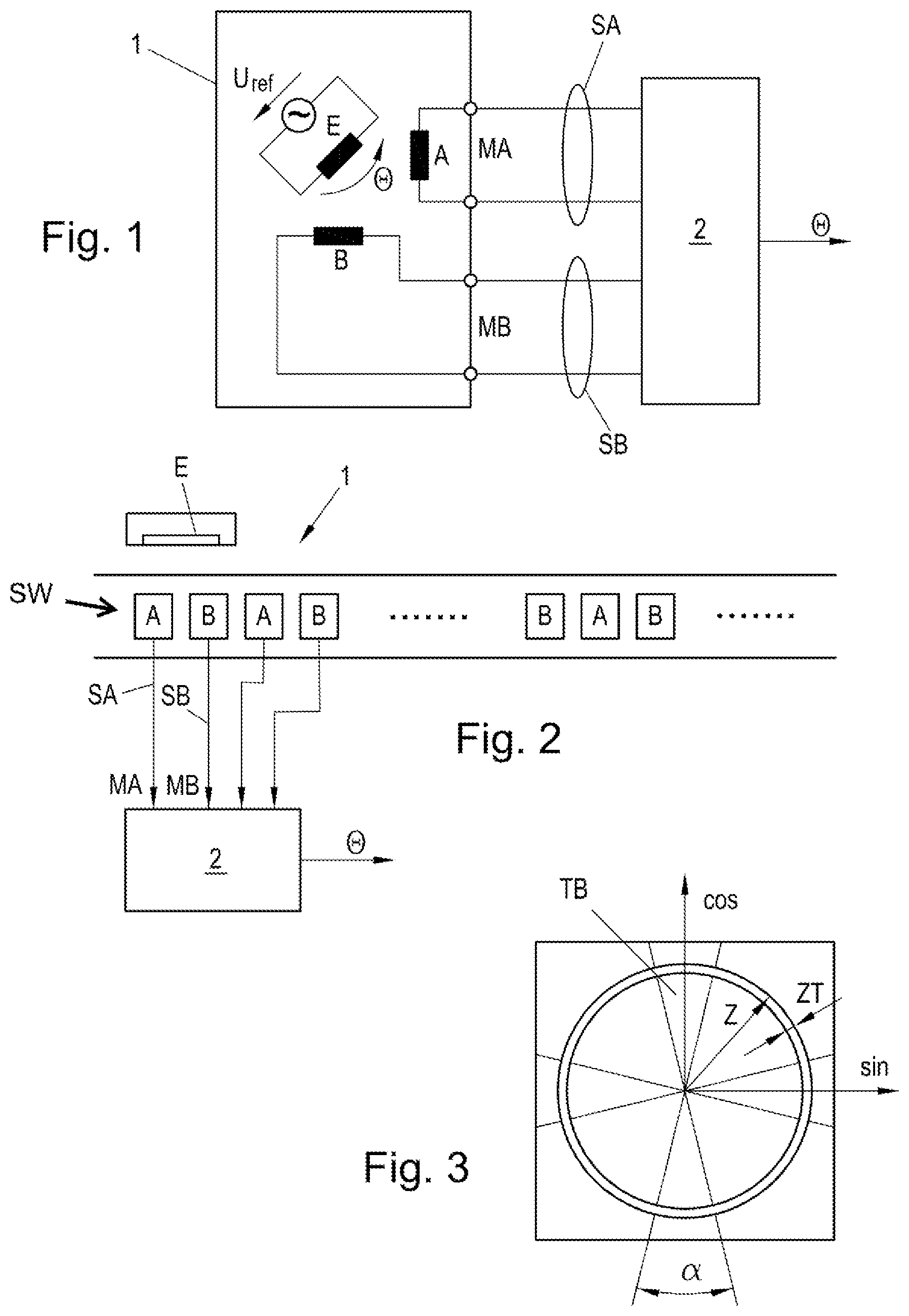 Patent US12092493 Figure 1 – Arrangement and method for position detection with error detection with a position encoder