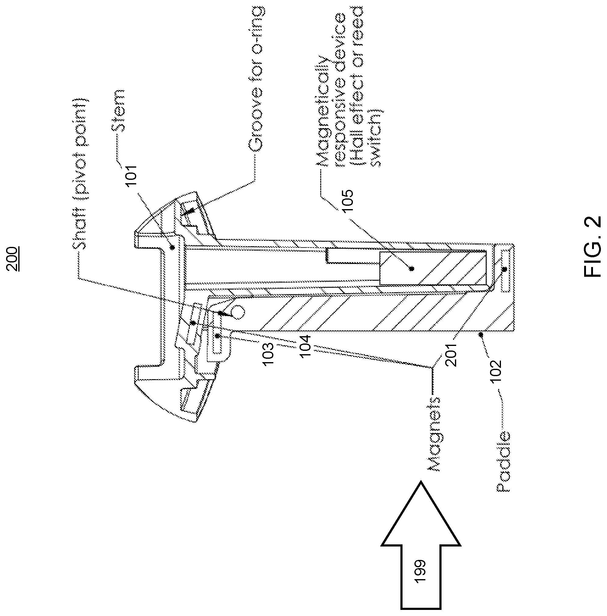 Patent US12092500 Figure 2 – Fluid flow detection device